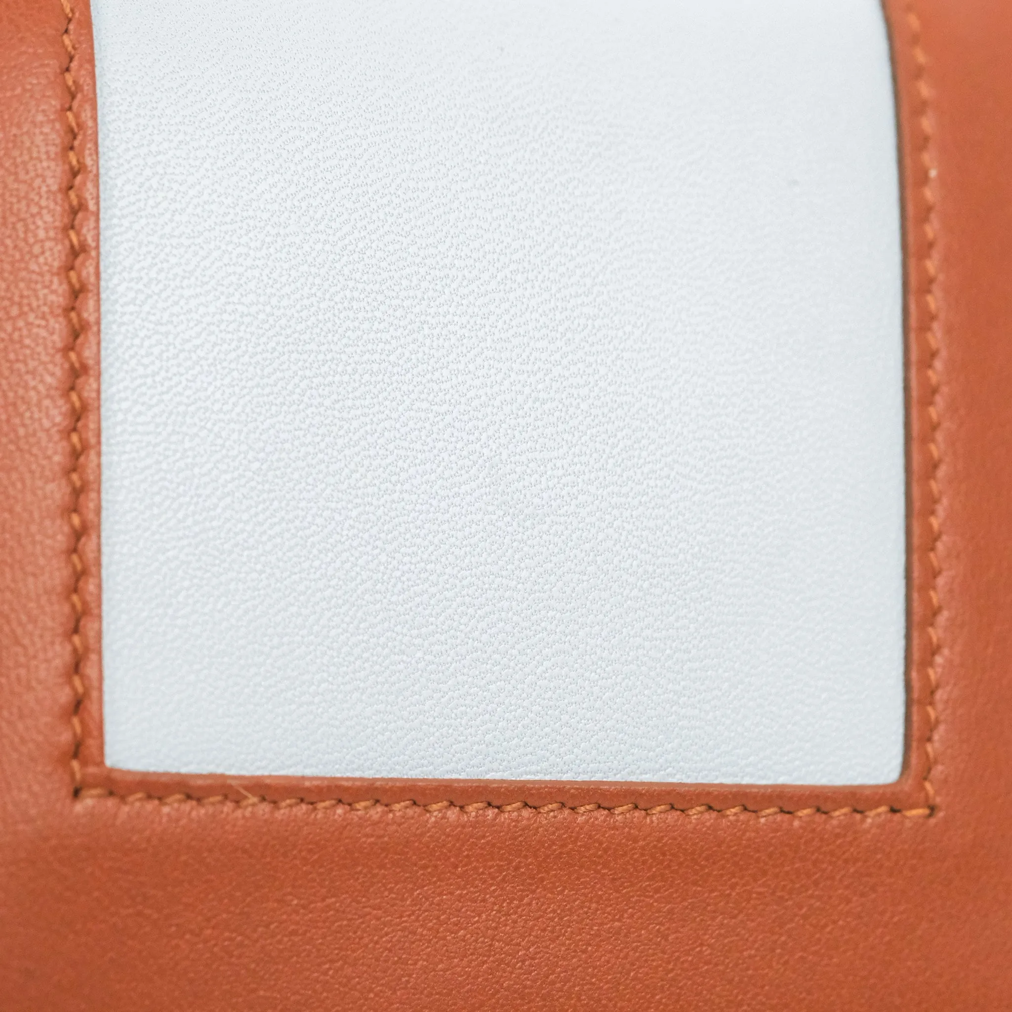 Celine Frame Wallet Brown Light Blue Lambskin Gold Hardware