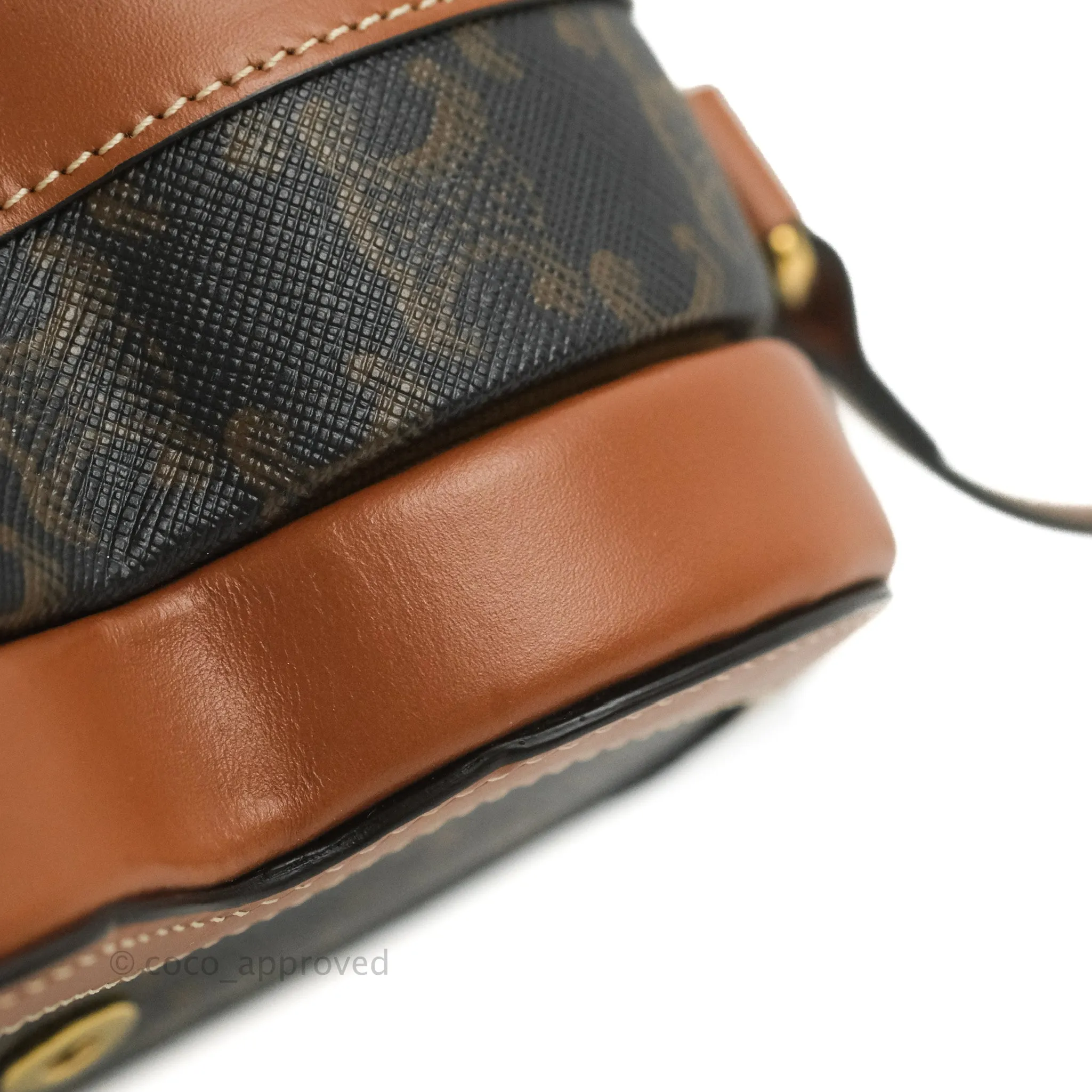 Celine Heart Tambour Bag Triomphe Canvas Tan