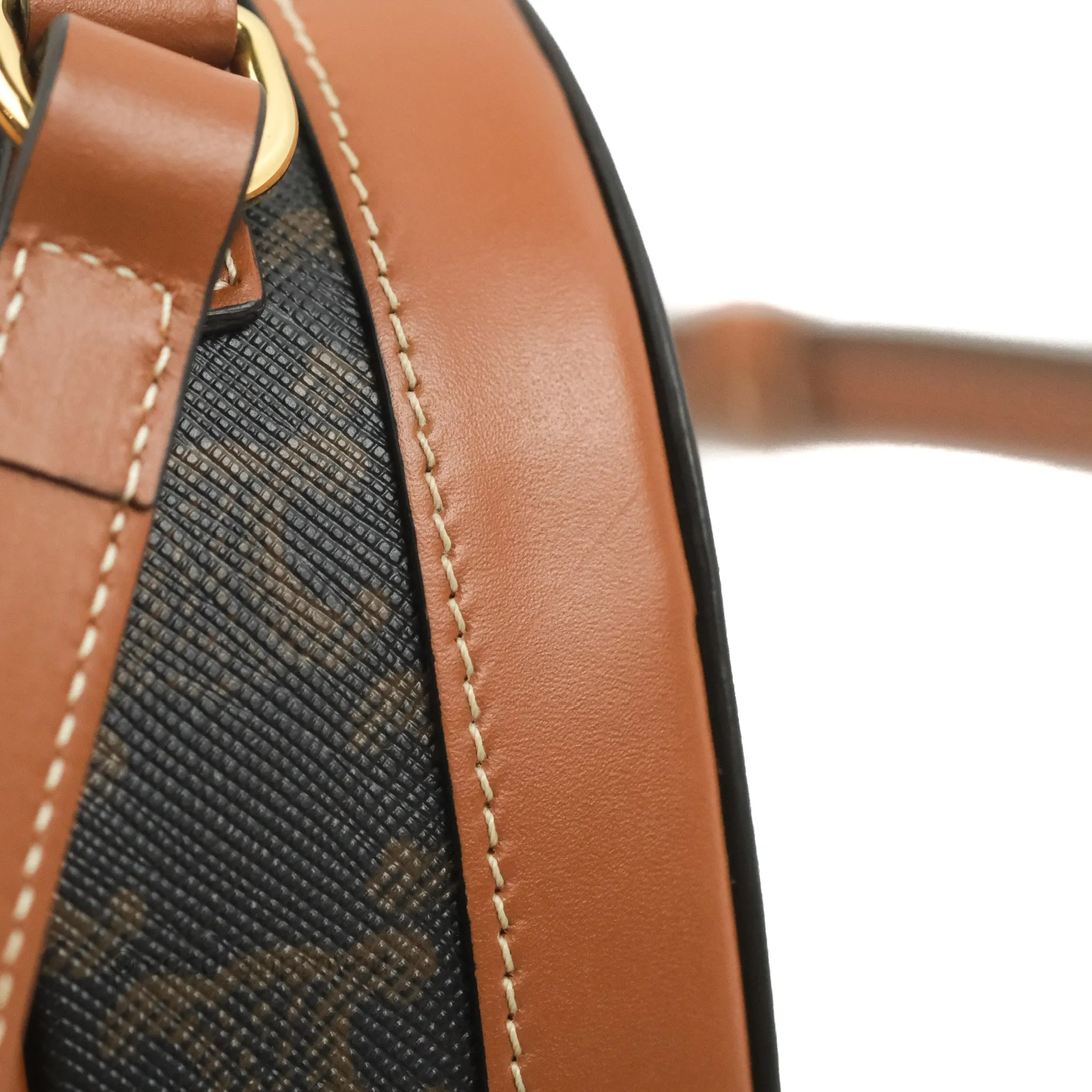Celine Heart Tambour Bag Triomphe Canvas Tan