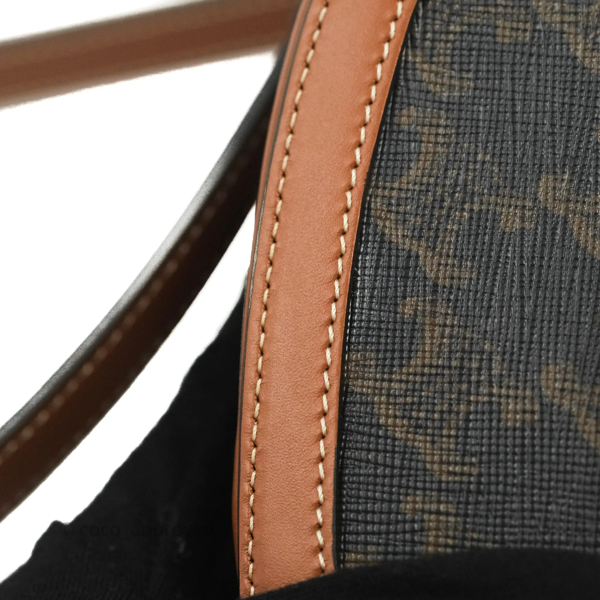 Celine Heart Tambour Bag Triomphe Canvas Tan