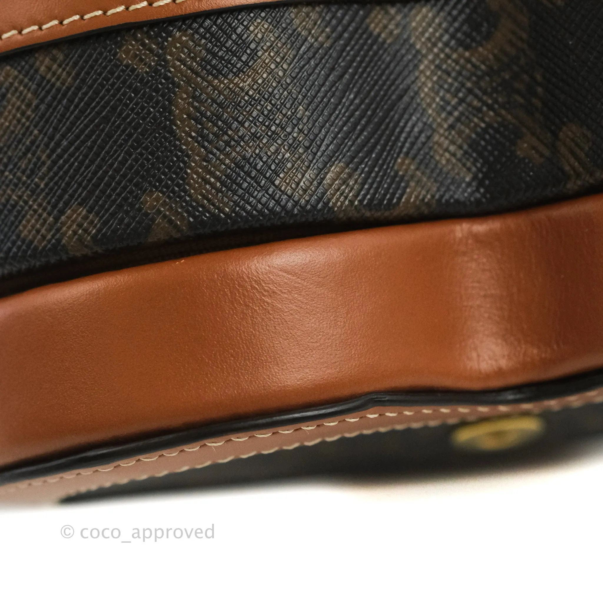 Celine Heart Tambour Bag Triomphe Canvas Tan