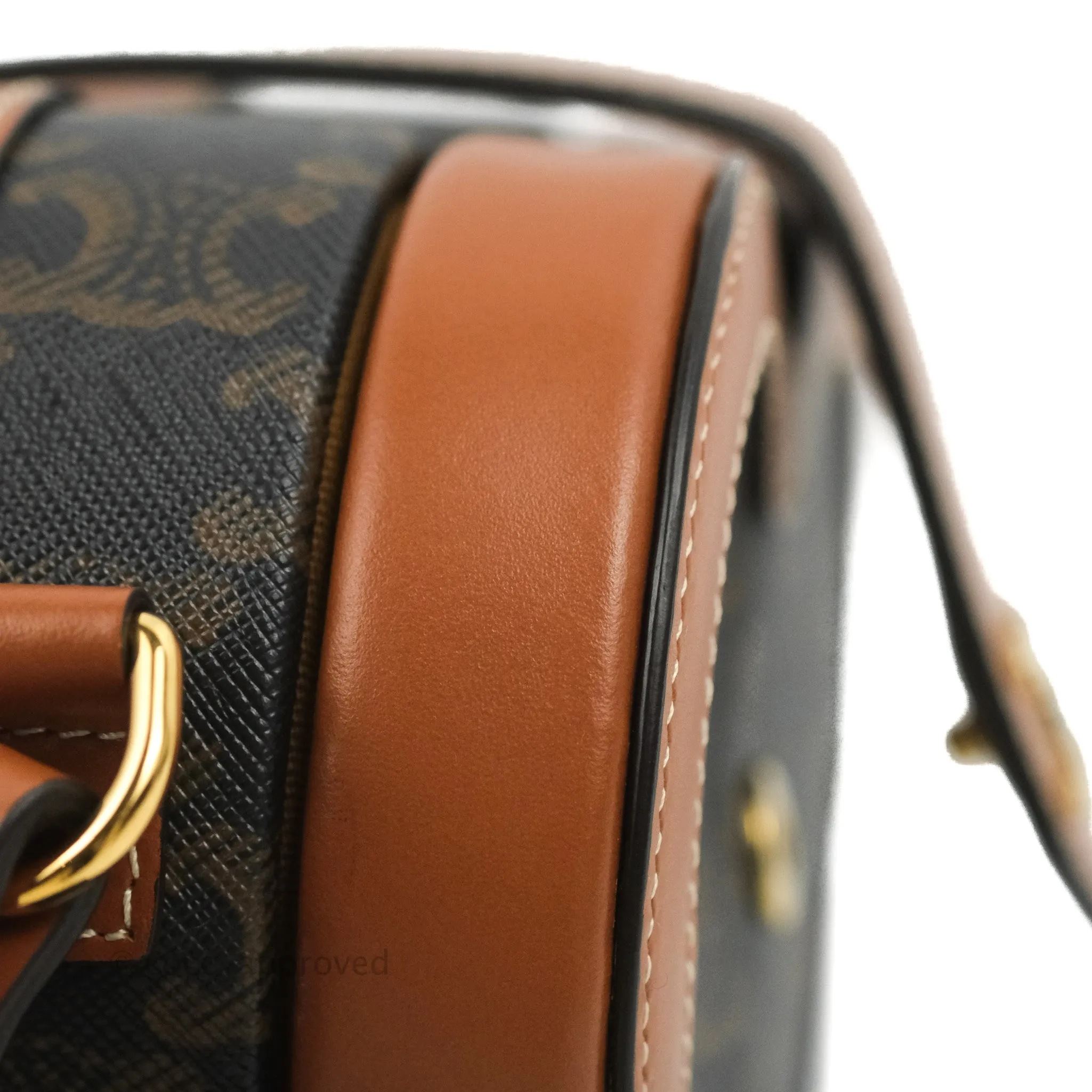 Celine Heart Tambour Bag Triomphe Canvas Tan