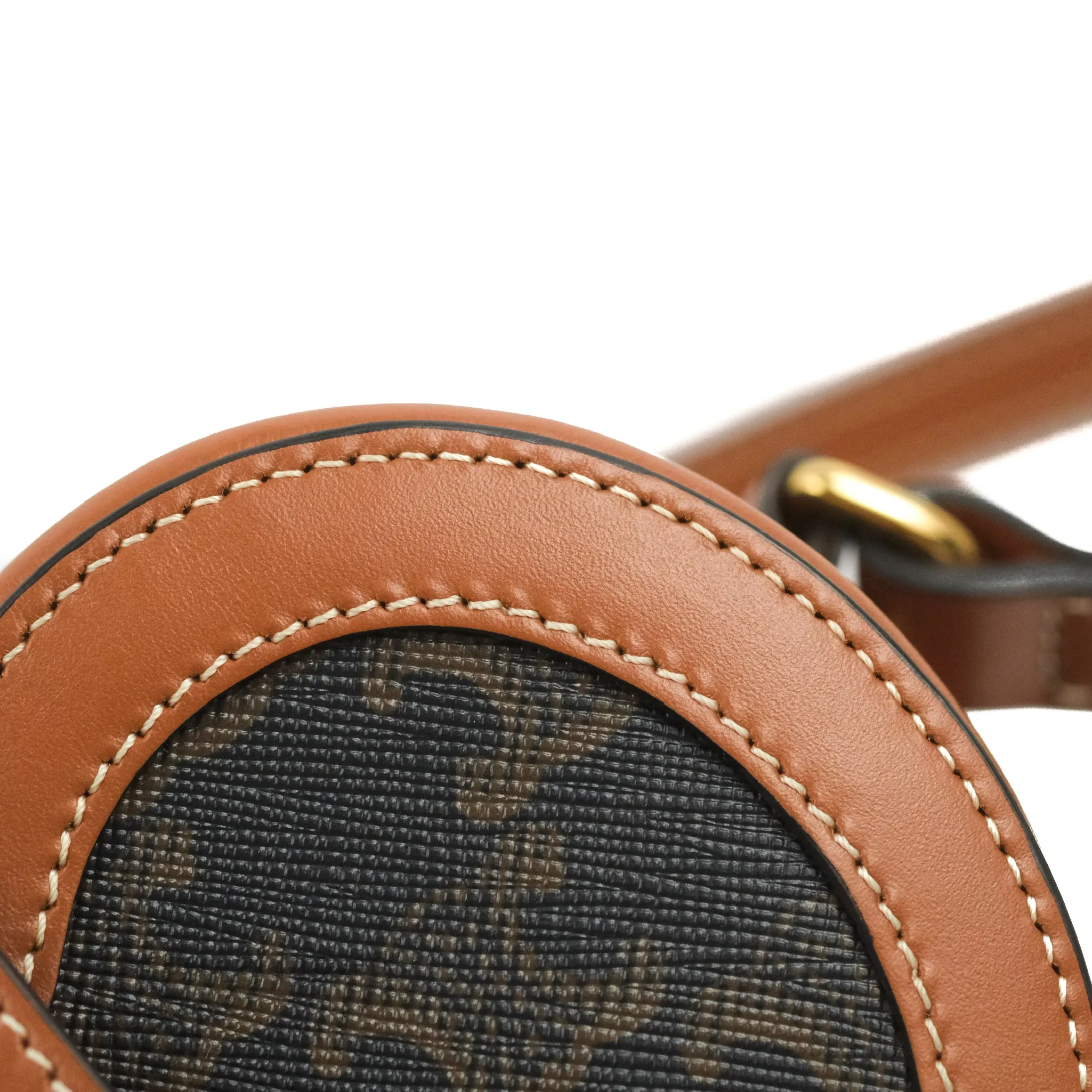 Celine Heart Tambour Bag Triomphe Canvas Tan