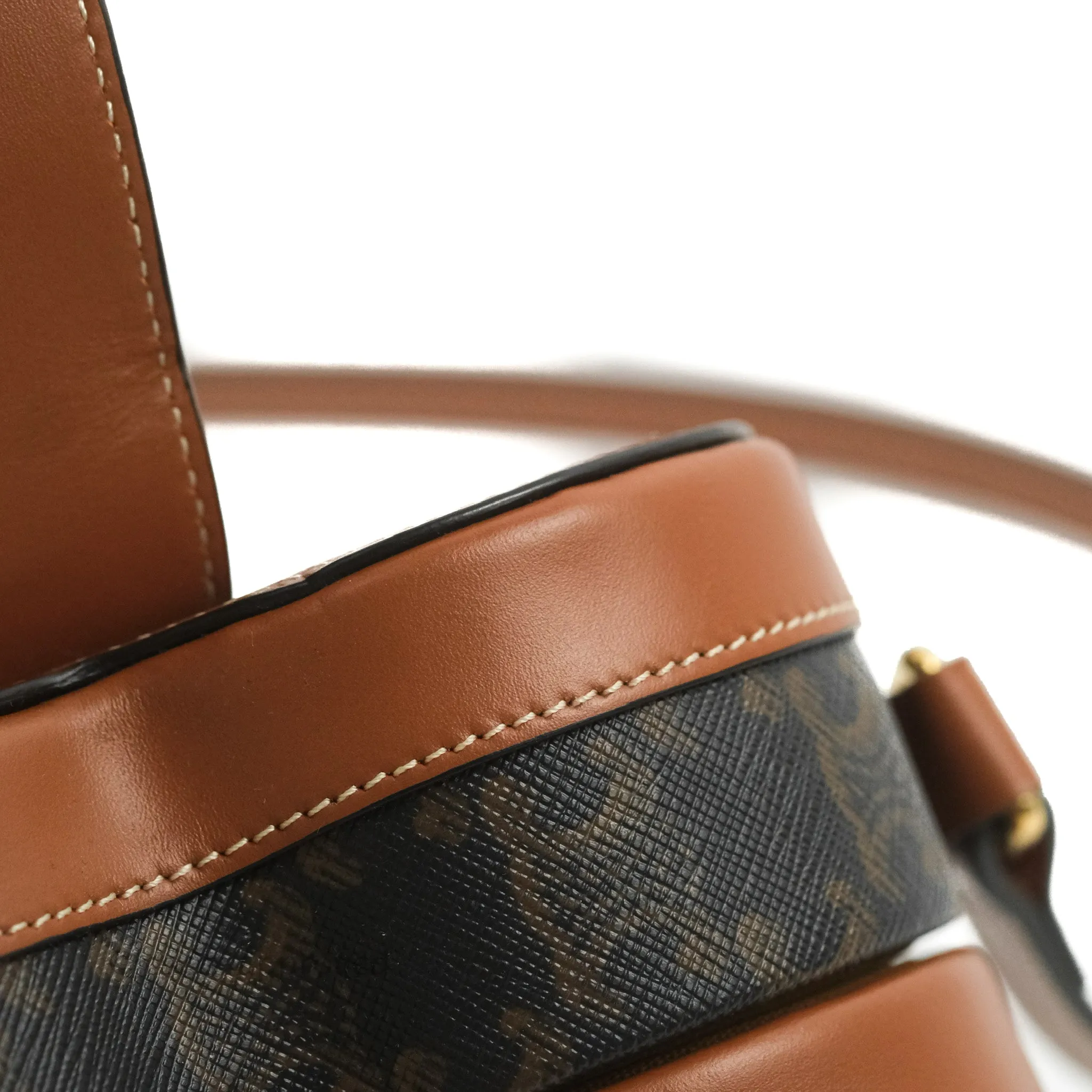 Celine Heart Tambour Bag Triomphe Canvas Tan