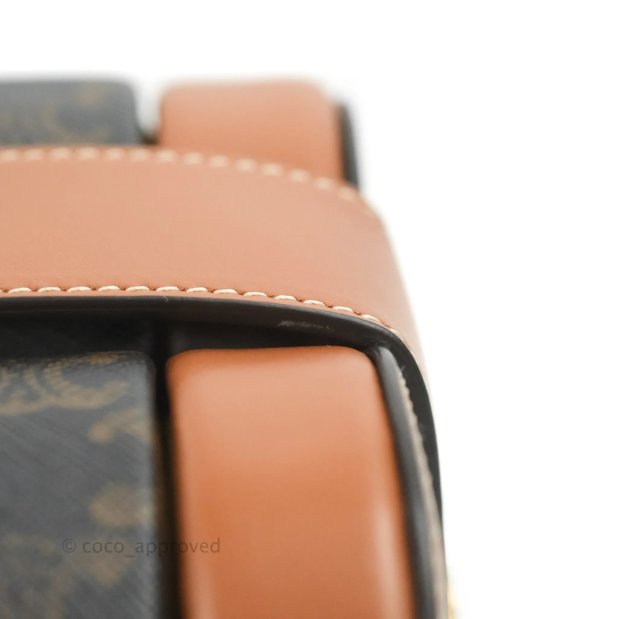 Celine Heart Tambour Bag Triomphe Canvas Tan