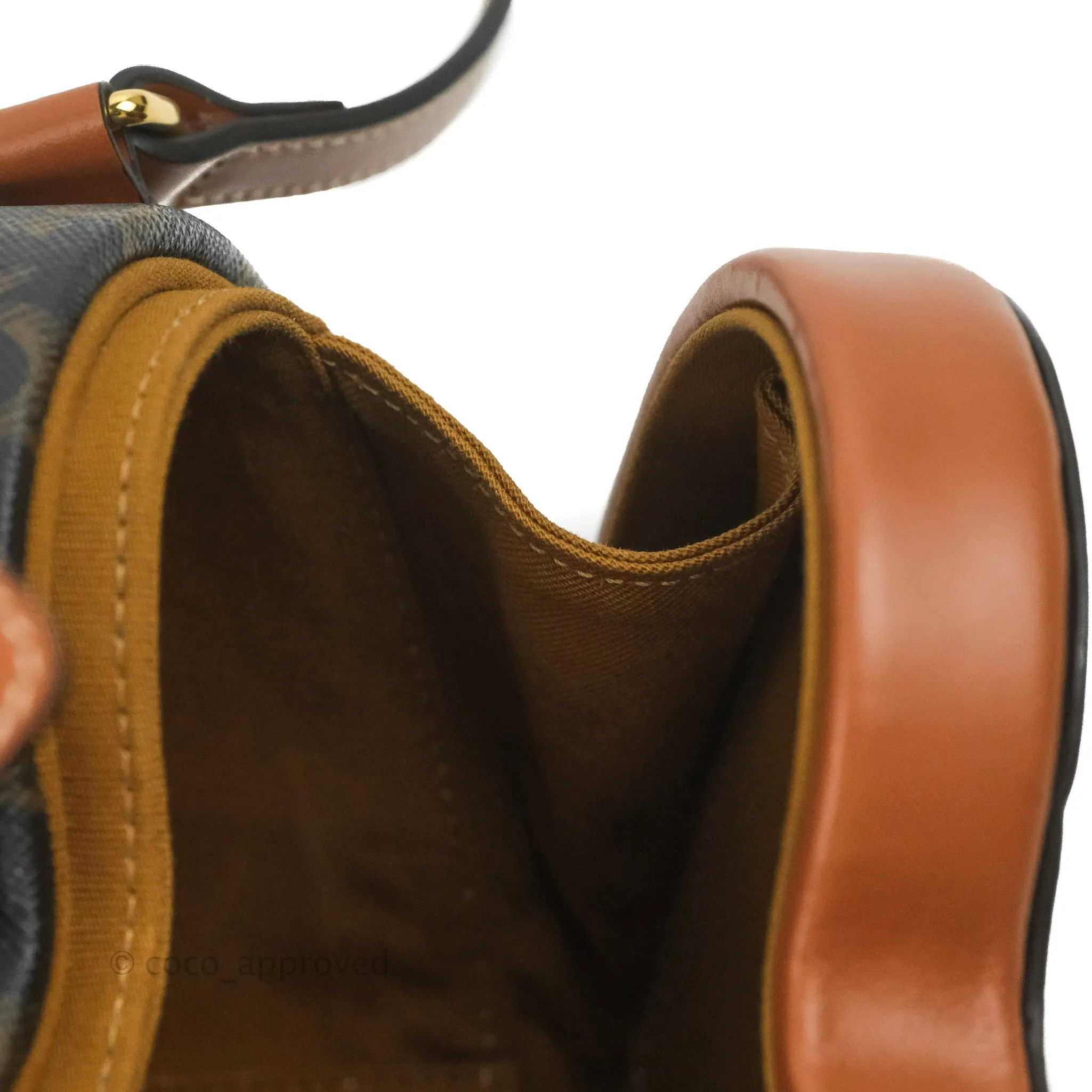 Celine Heart Tambour Bag Triomphe Canvas Tan
