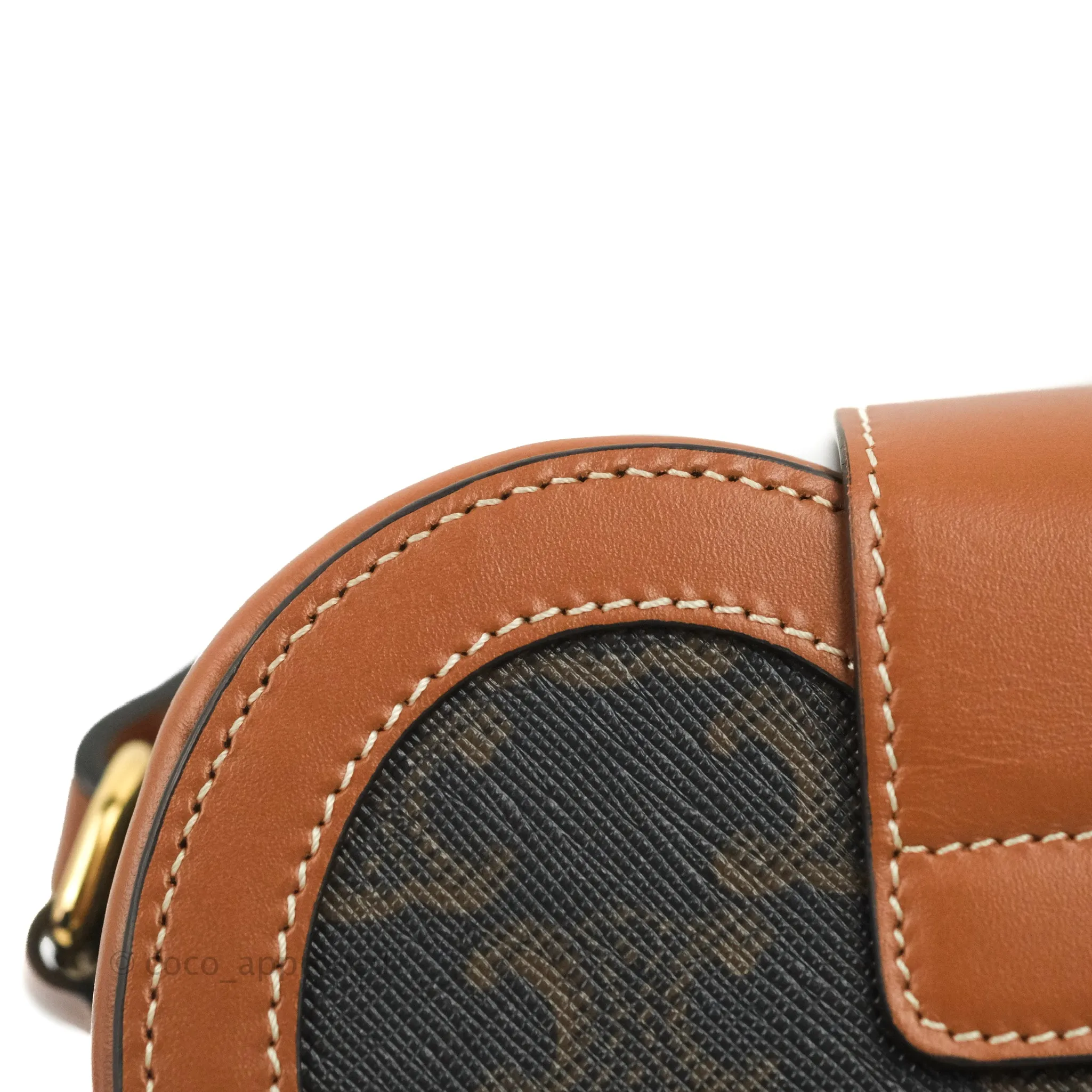 Celine Heart Tambour Bag Triomphe Canvas Tan