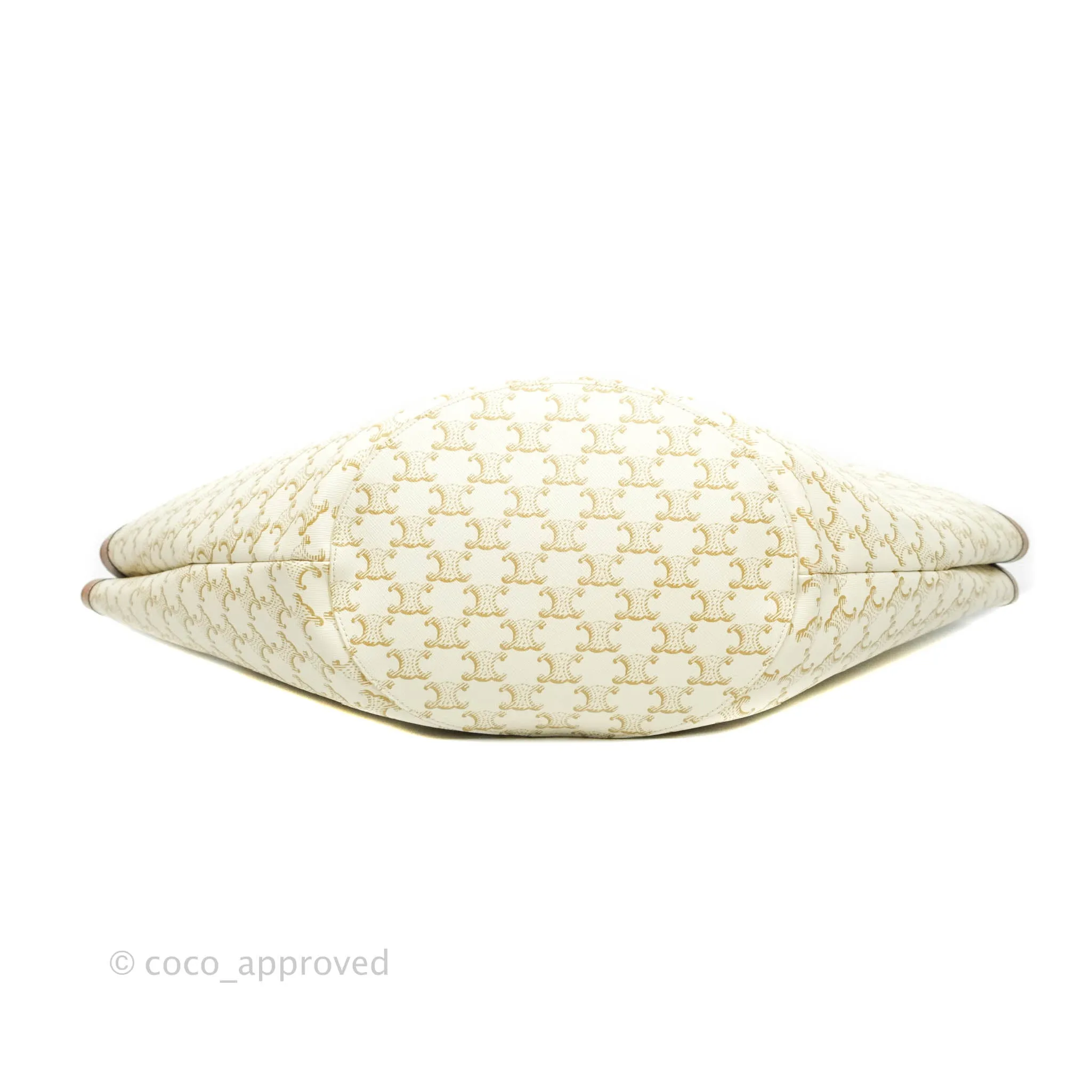 Celine Large Couffin Tote Triomphe Canvas Celine Print White