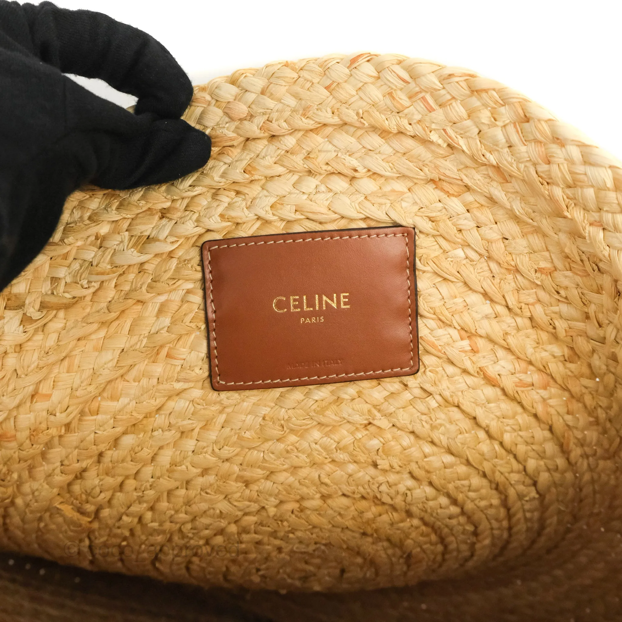 Celine Large Round Corn Leaves Calfskin Natural/Tan