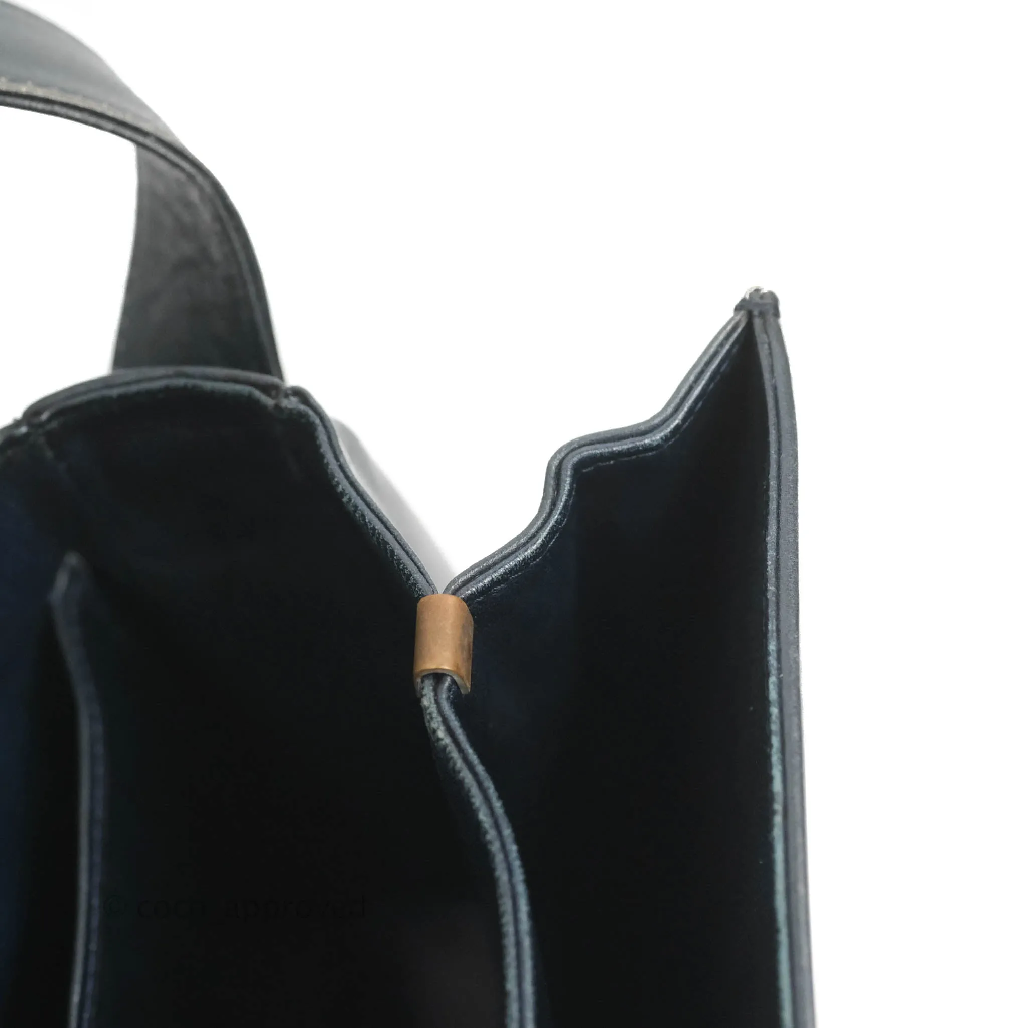 Celine Macadam Horse Carriage Bag Navy Gold Hardware