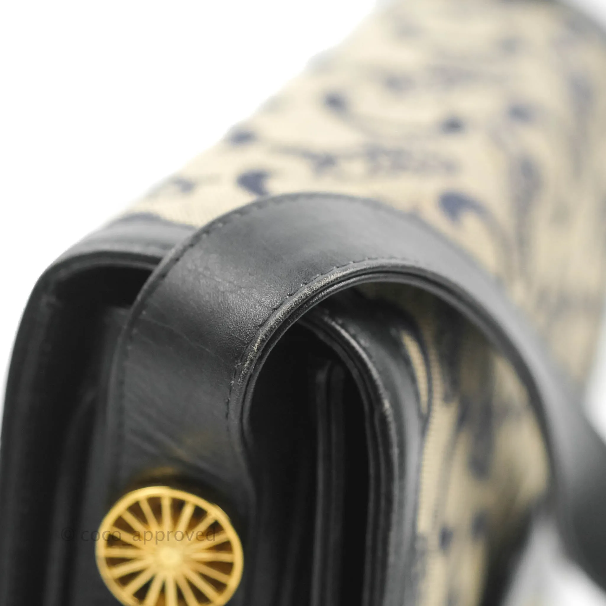 Celine Macadam Horse Carriage Bag Navy Gold Hardware