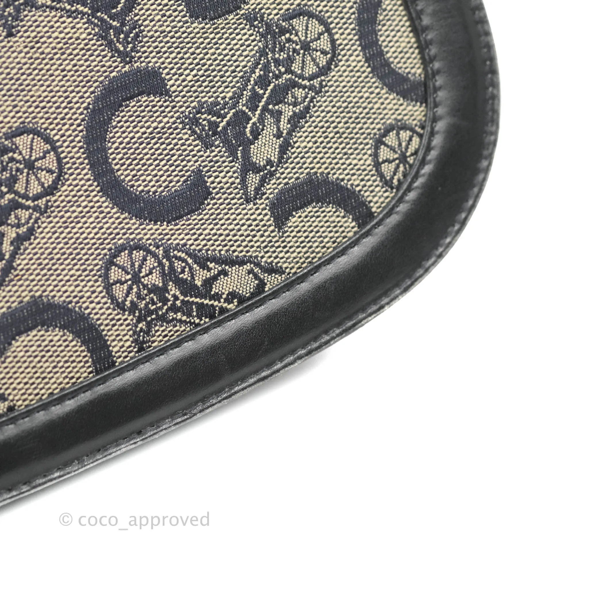 Celine Macadam Horse Carriage Bag Navy Gold Hardware