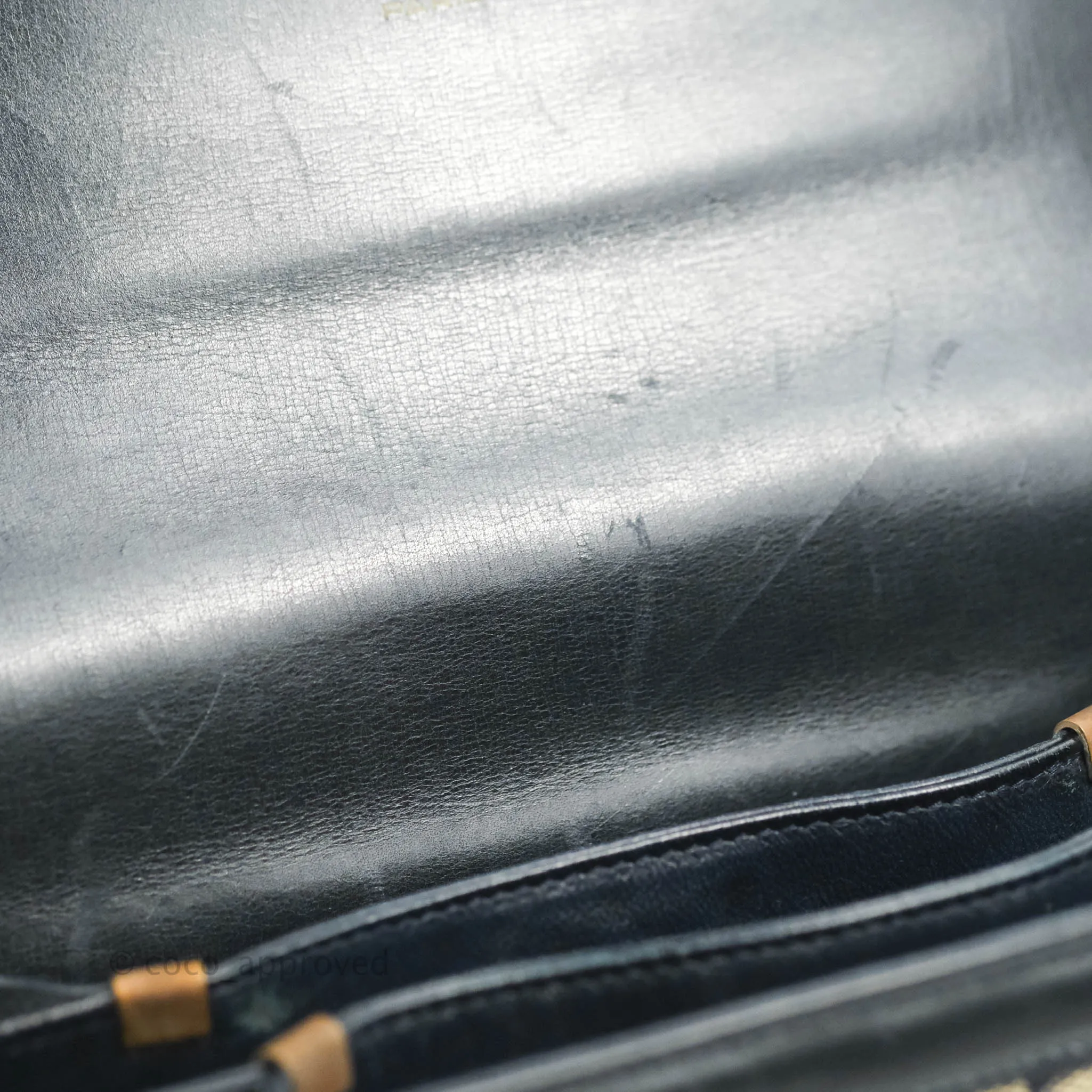 Celine Macadam Horse Carriage Bag Navy Gold Hardware