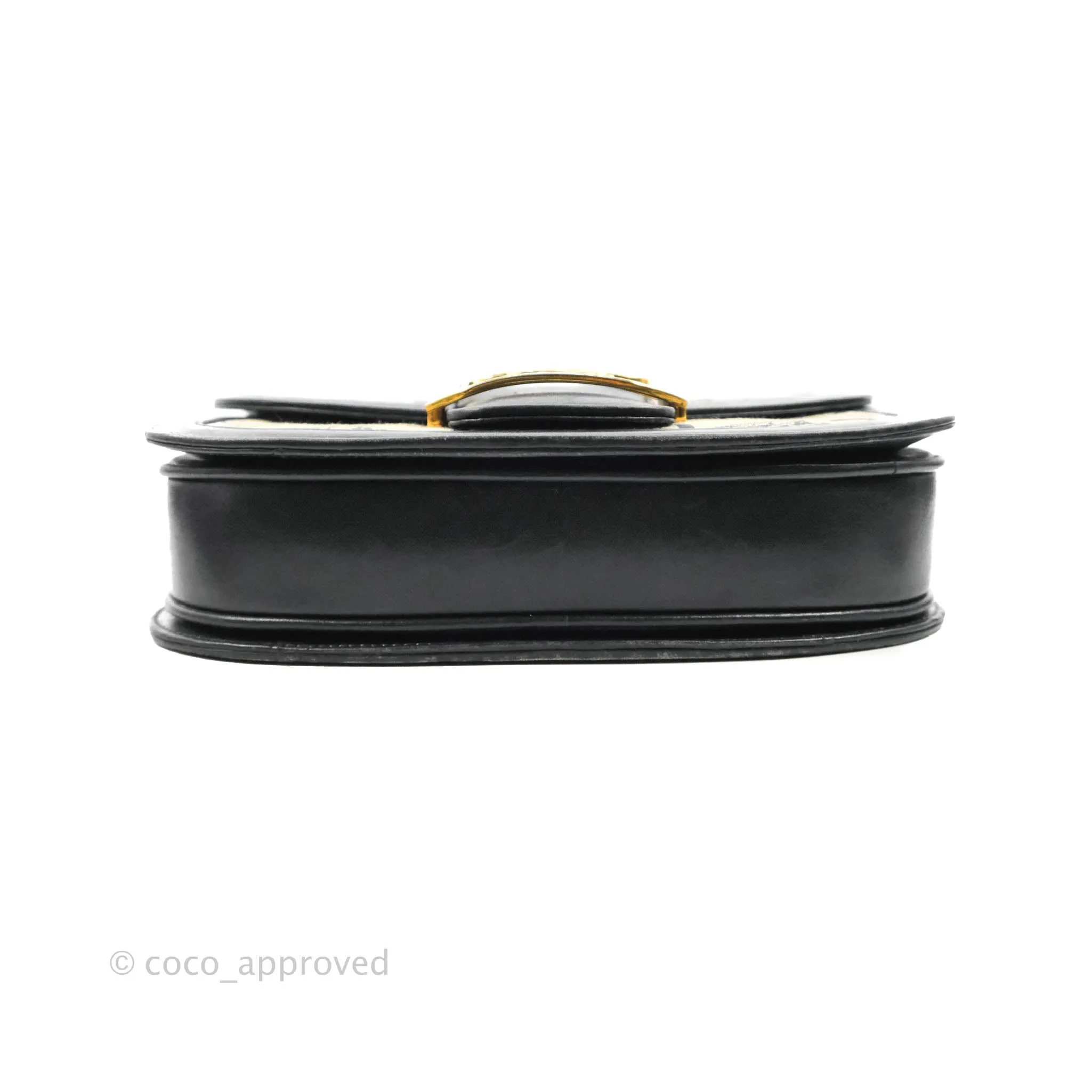 Celine Macadam Horse Carriage Bag Navy Gold Hardware