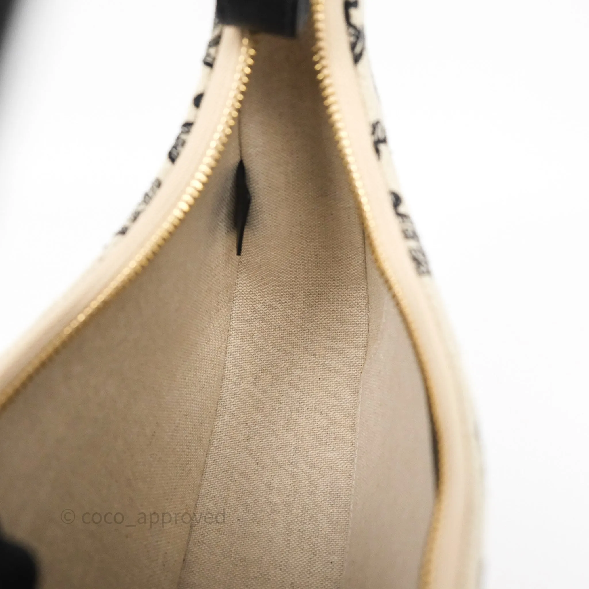 Celine Medium Ava Bag Triomphe Embroidered Black Natural