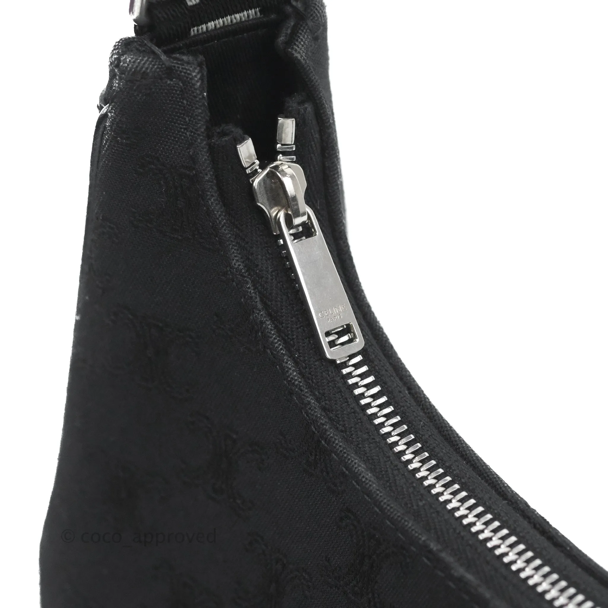 Celine Medium Ava Bag with Celine Strap Black Triomphe Jacquard Calfskin