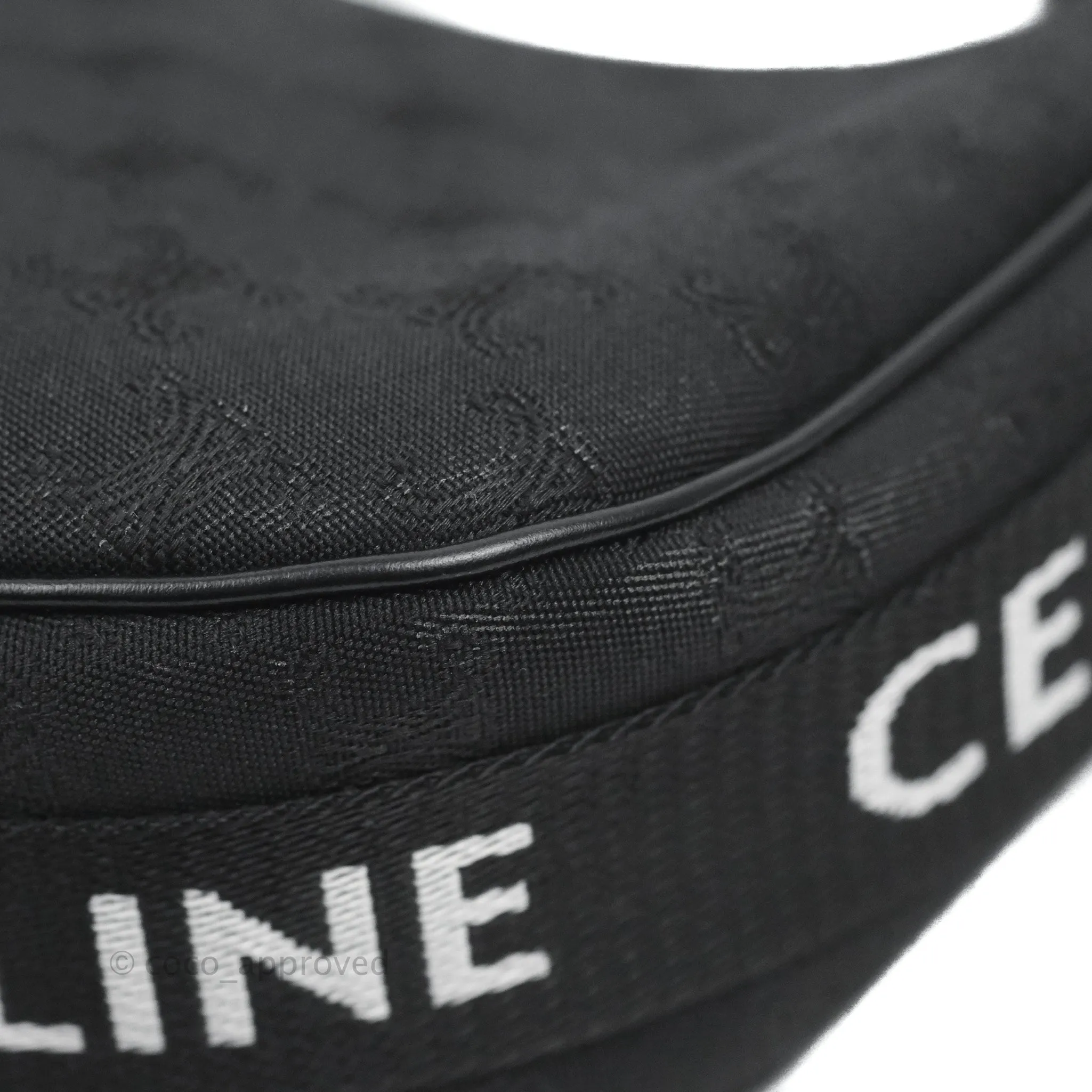 Celine Medium Ava Bag with Celine Strap Black Triomphe Jacquard Calfskin