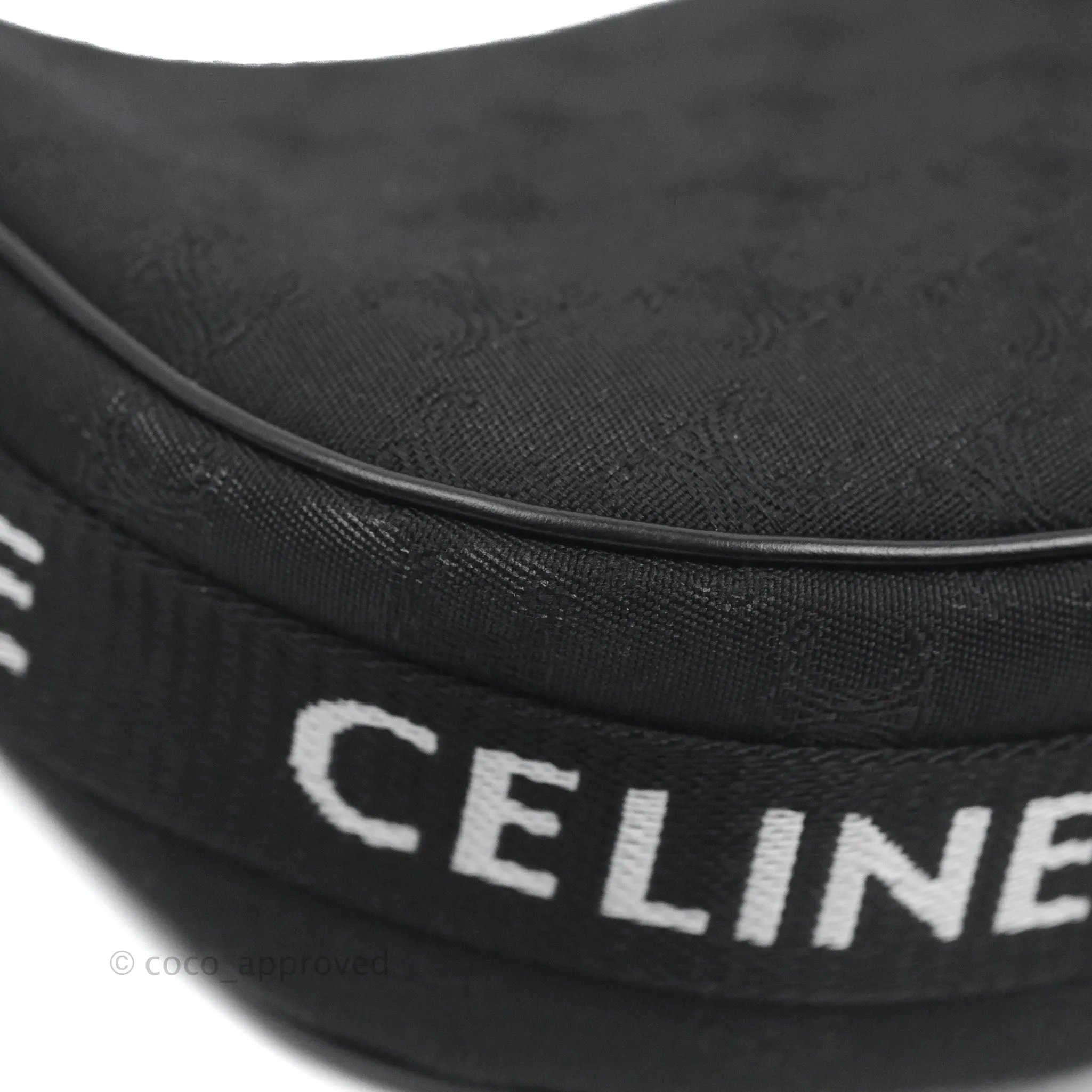 Celine Medium Ava Bag with Celine Strap Black Triomphe Jacquard Calfskin
