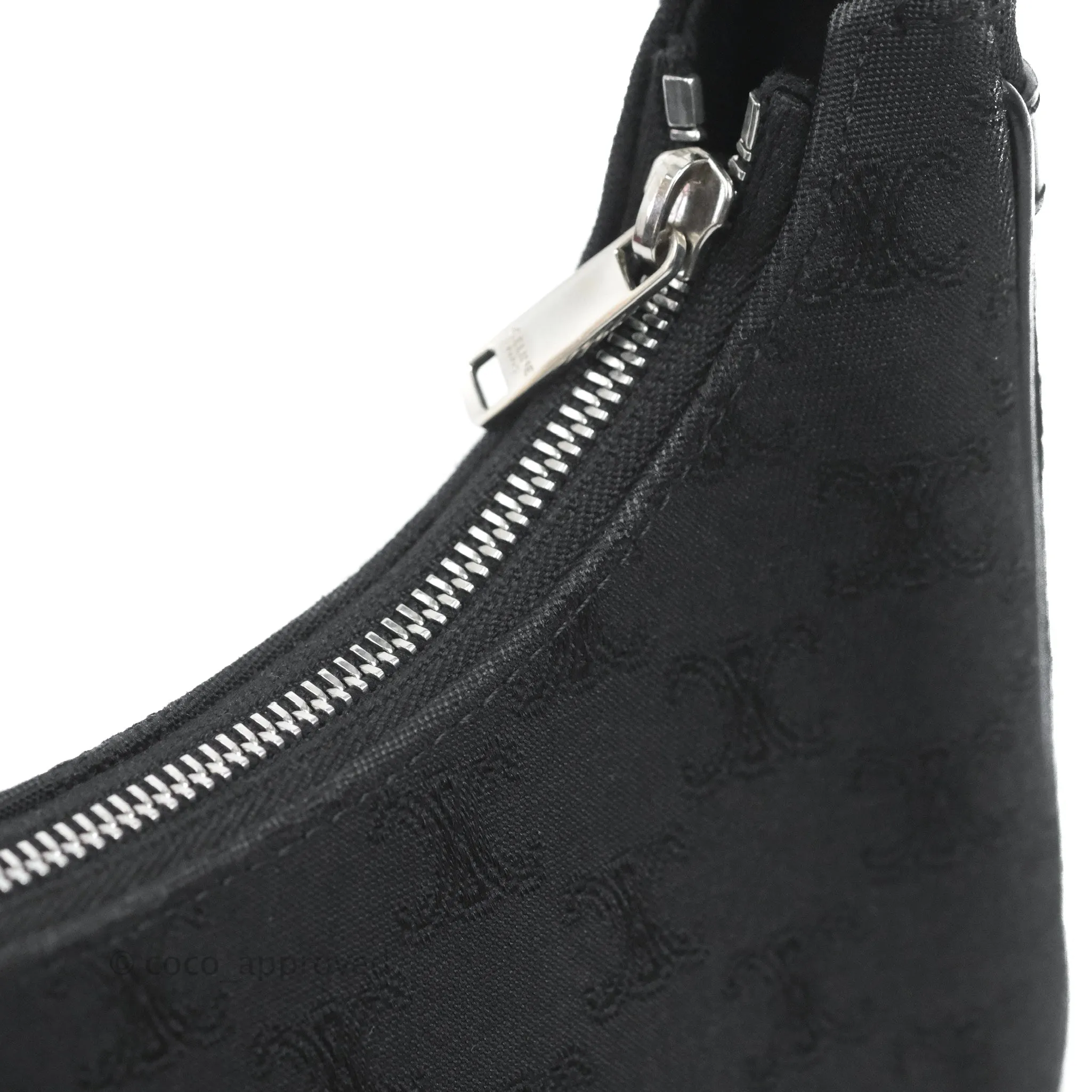 Celine Medium Ava Bag with Celine Strap Black Triomphe Jacquard Calfskin