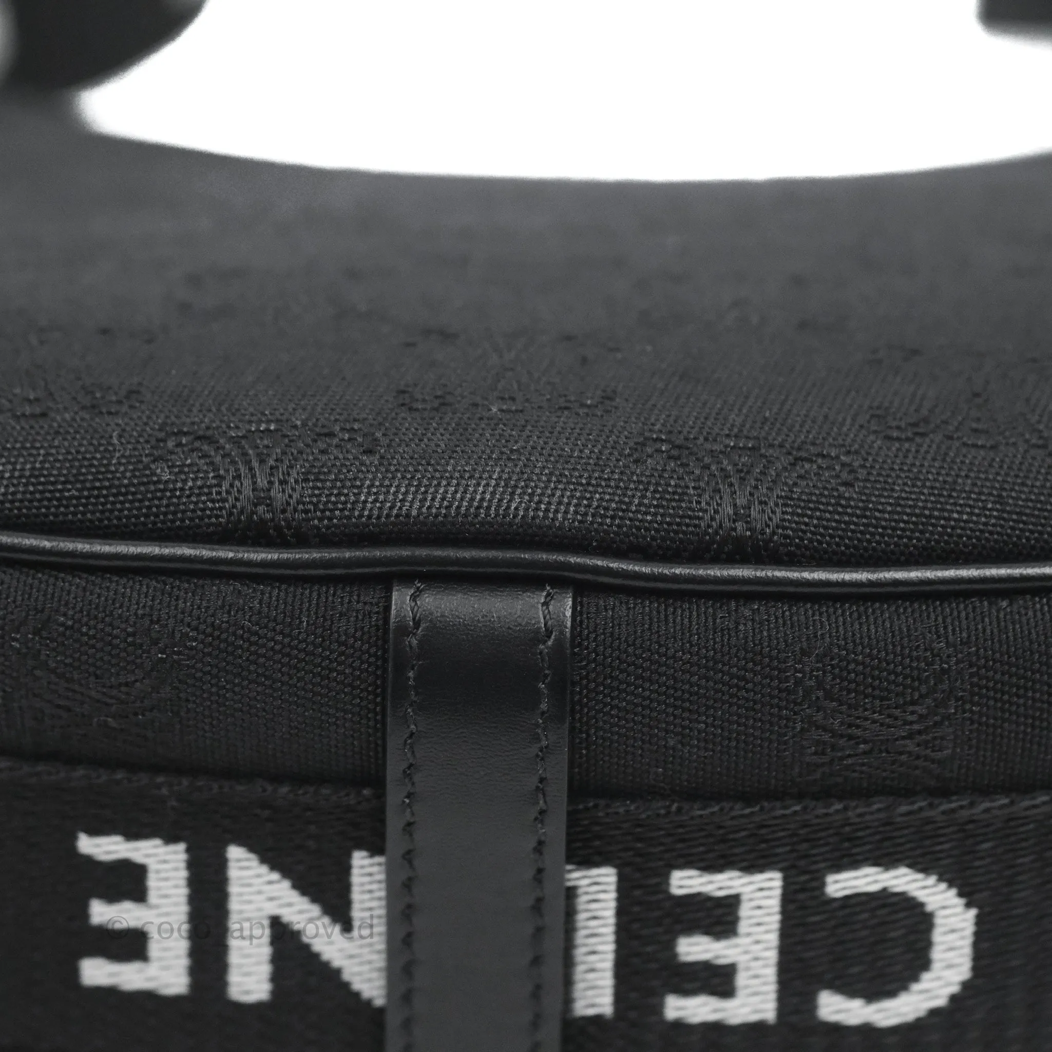 Celine Medium Ava Bag with Celine Strap Black Triomphe Jacquard Calfskin