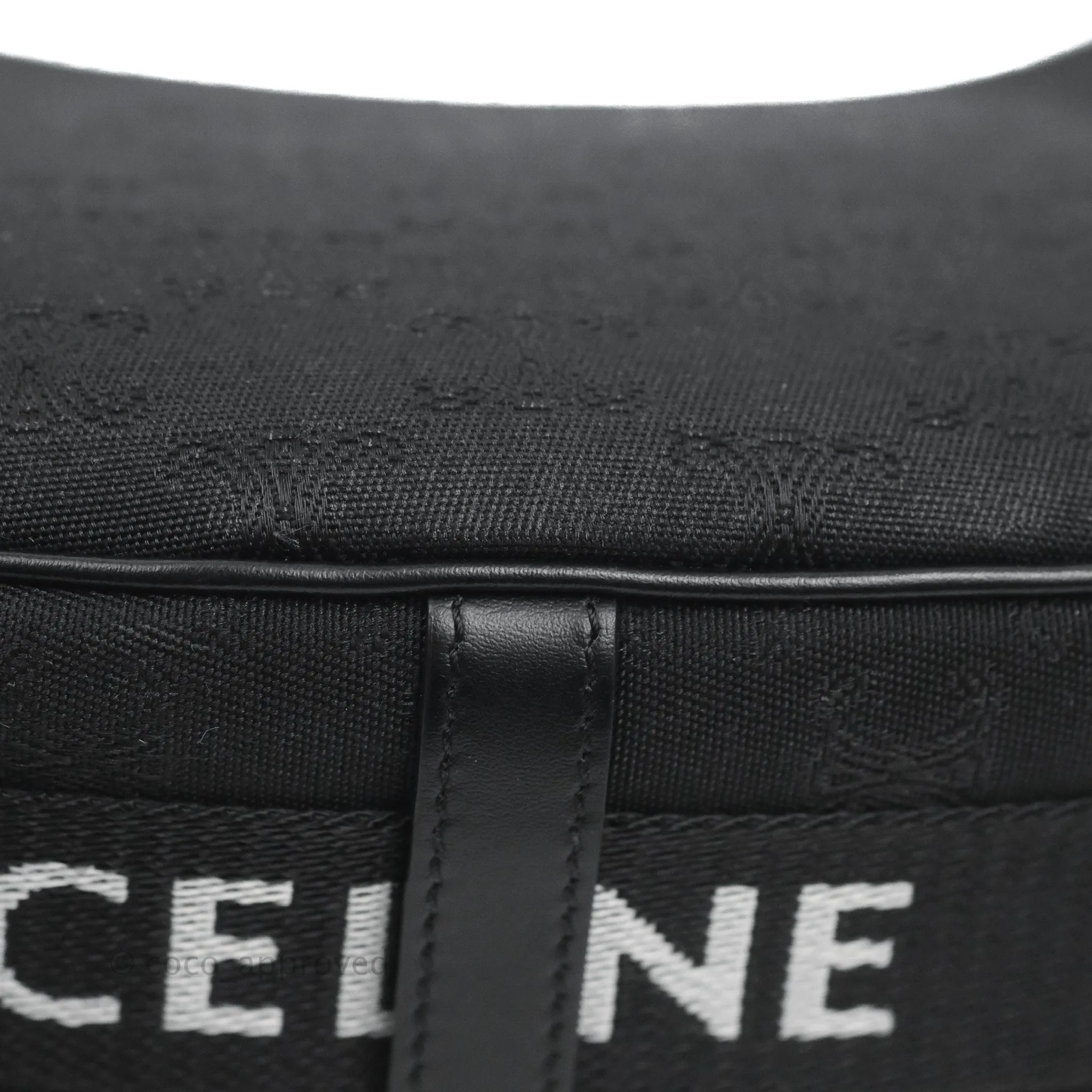 Celine Medium Ava Bag with Celine Strap Black Triomphe Jacquard Calfskin
