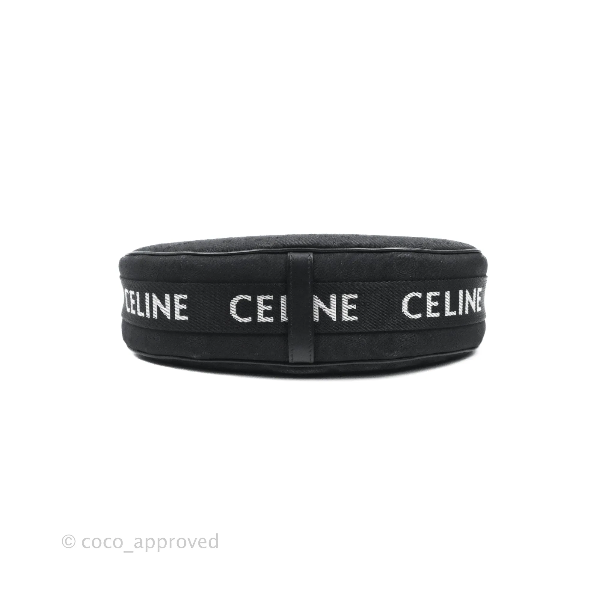 Celine Medium Ava Bag with Celine Strap Black Triomphe Jacquard Calfskin
