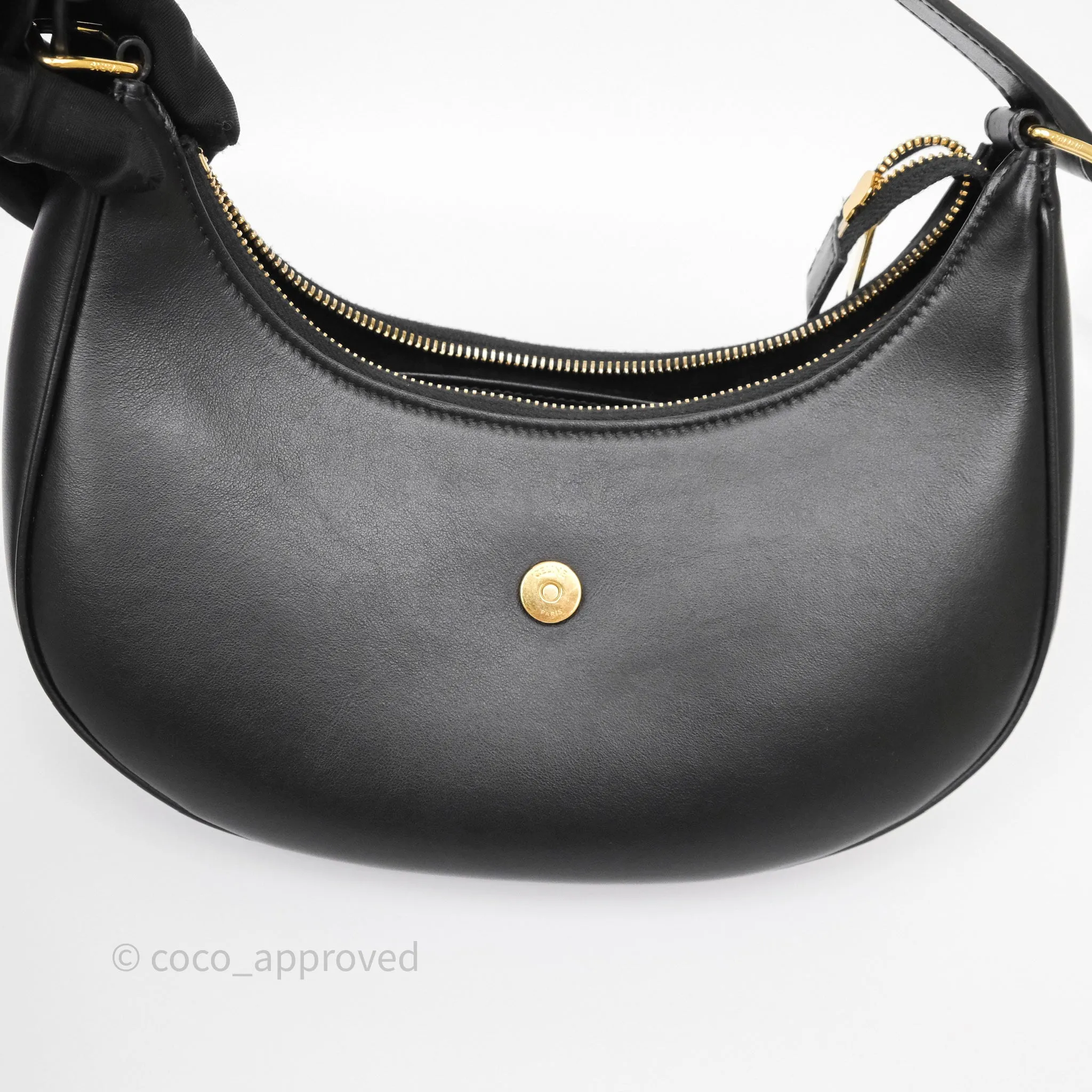 Celine Medium Ava Triomphe Bag Black Smooth Calfskin