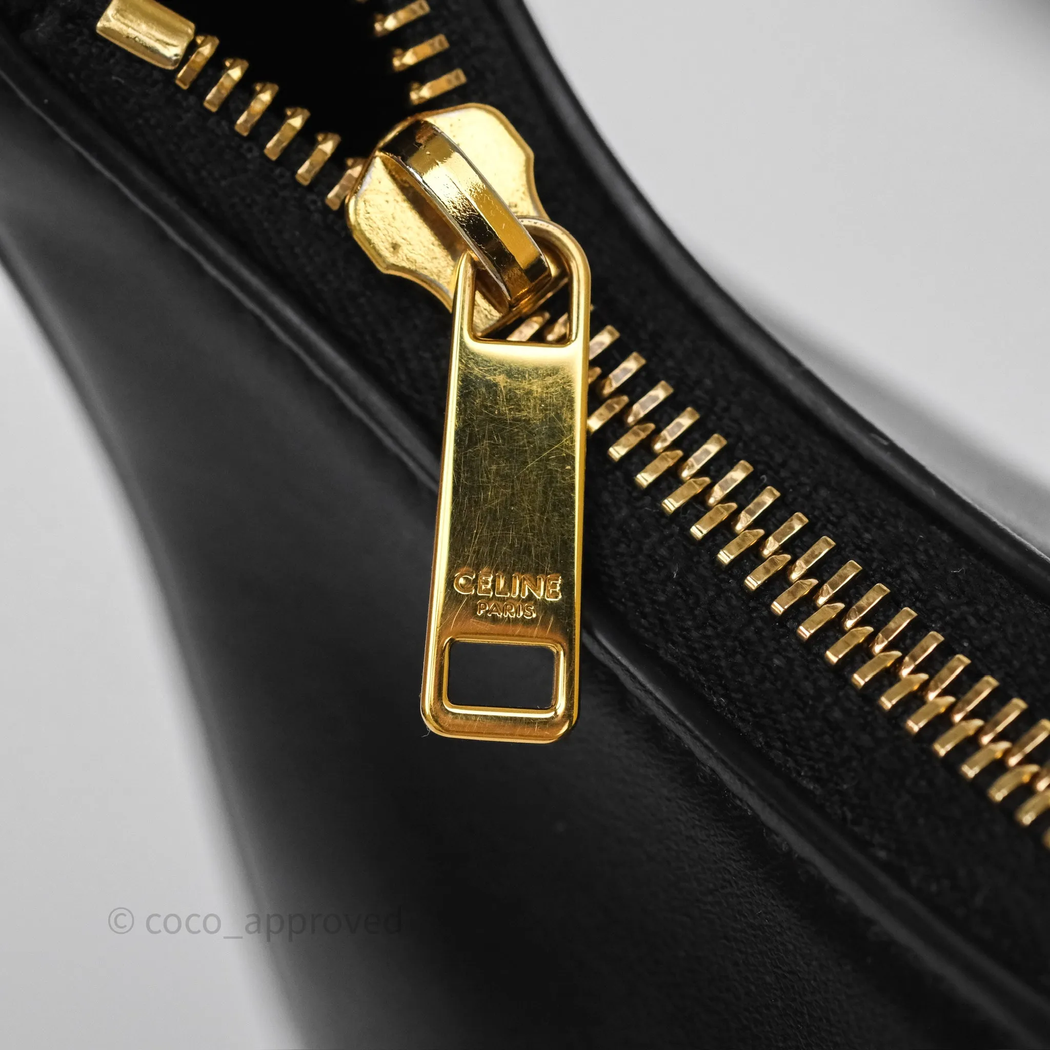 Celine Medium Ava Triomphe Bag Black Smooth Calfskin
