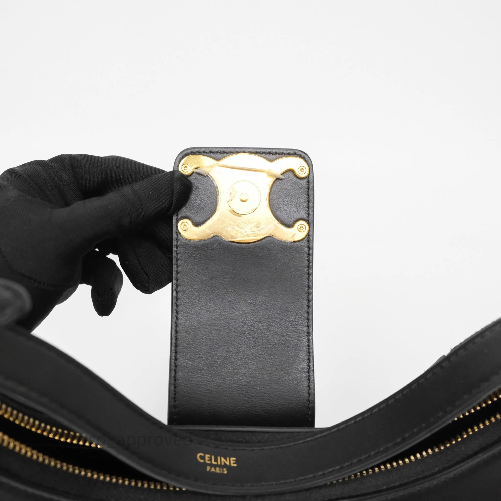 Celine Medium Ava Triomphe Bag Black Smooth Calfskin