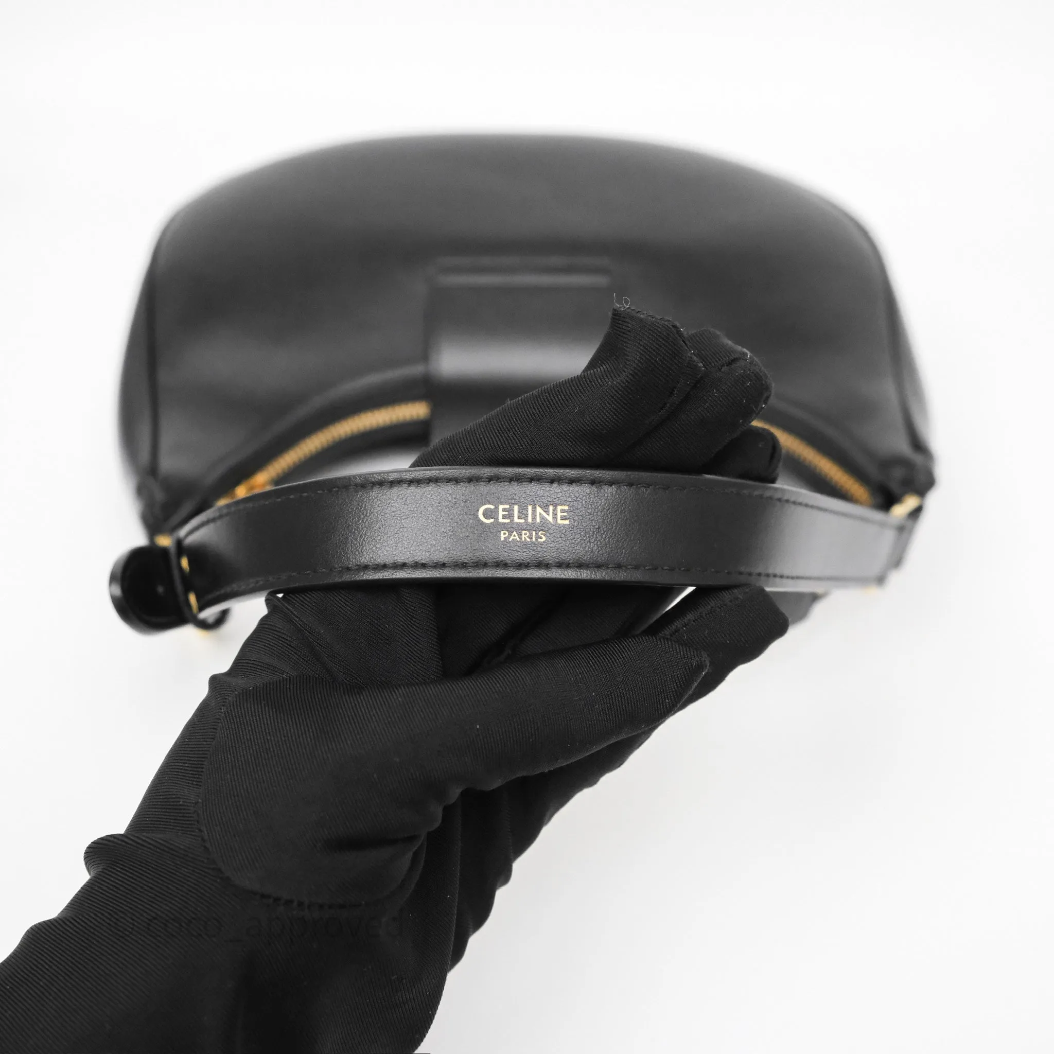 Celine Medium Ava Triomphe Bag Black Smooth Calfskin