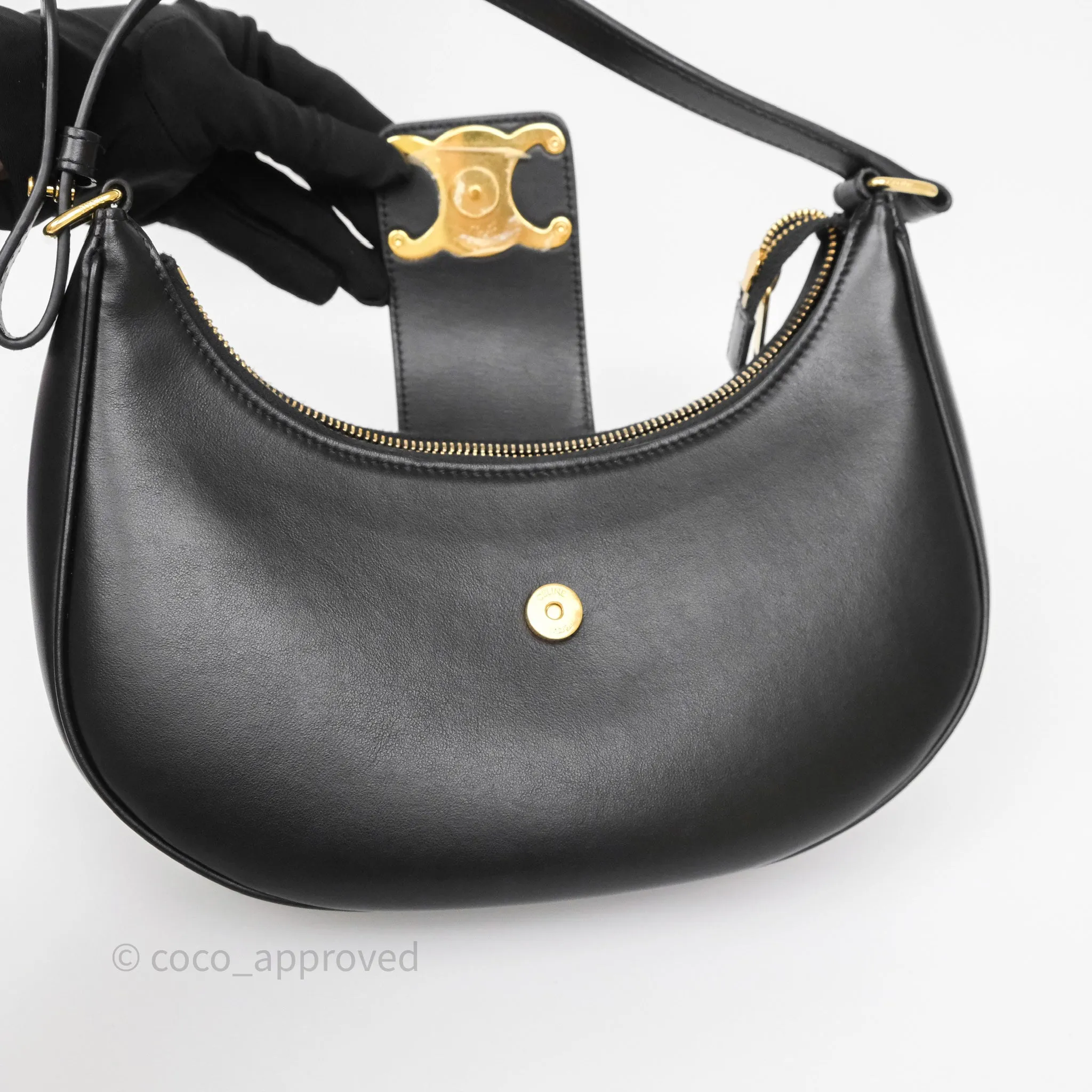 Celine Medium Ava Triomphe Bag Black Smooth Calfskin