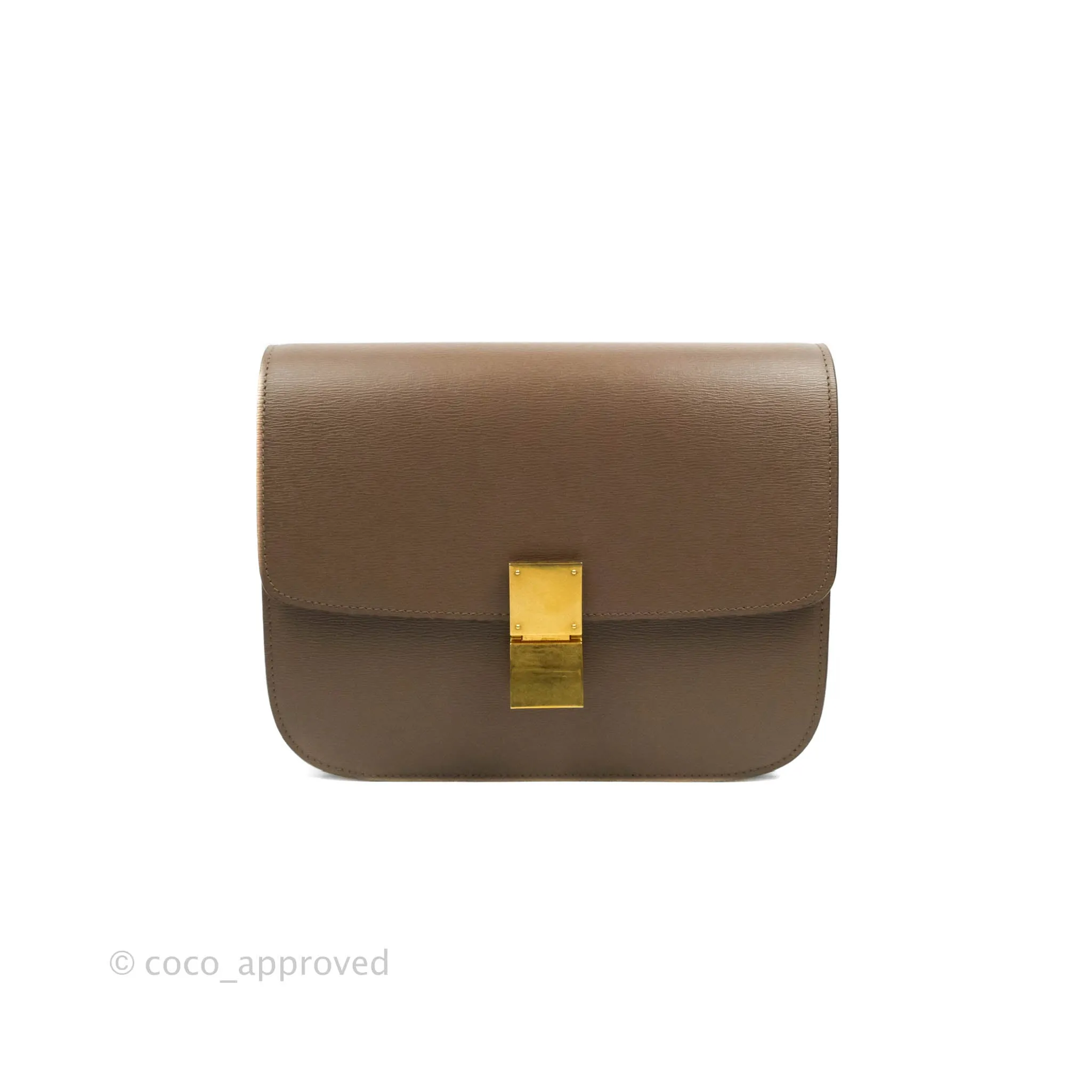 Celine Medium Classic Box Flap Bag Souris Liege Calfskin
