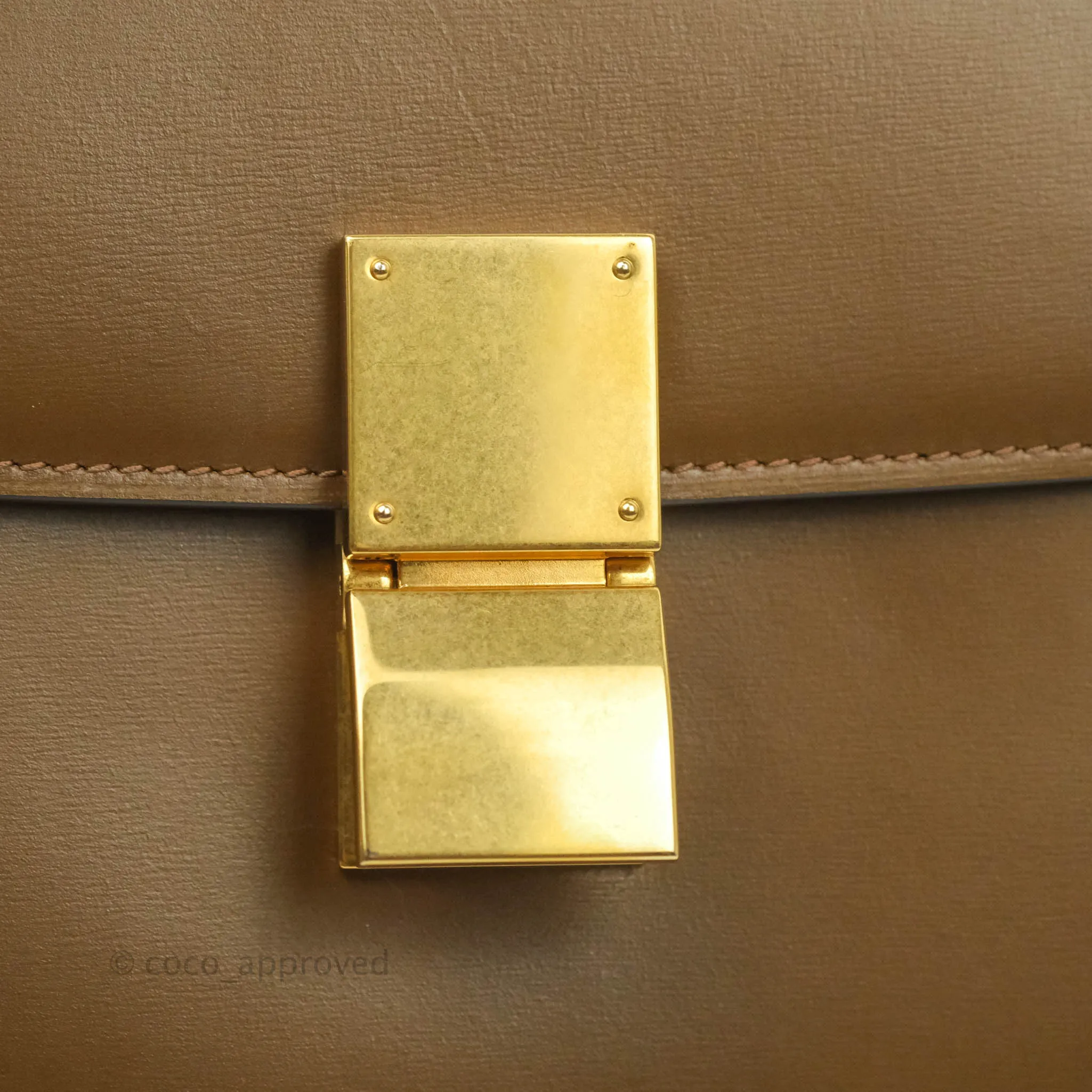 Celine Medium Classic Box Flap Caramel Calfskin
