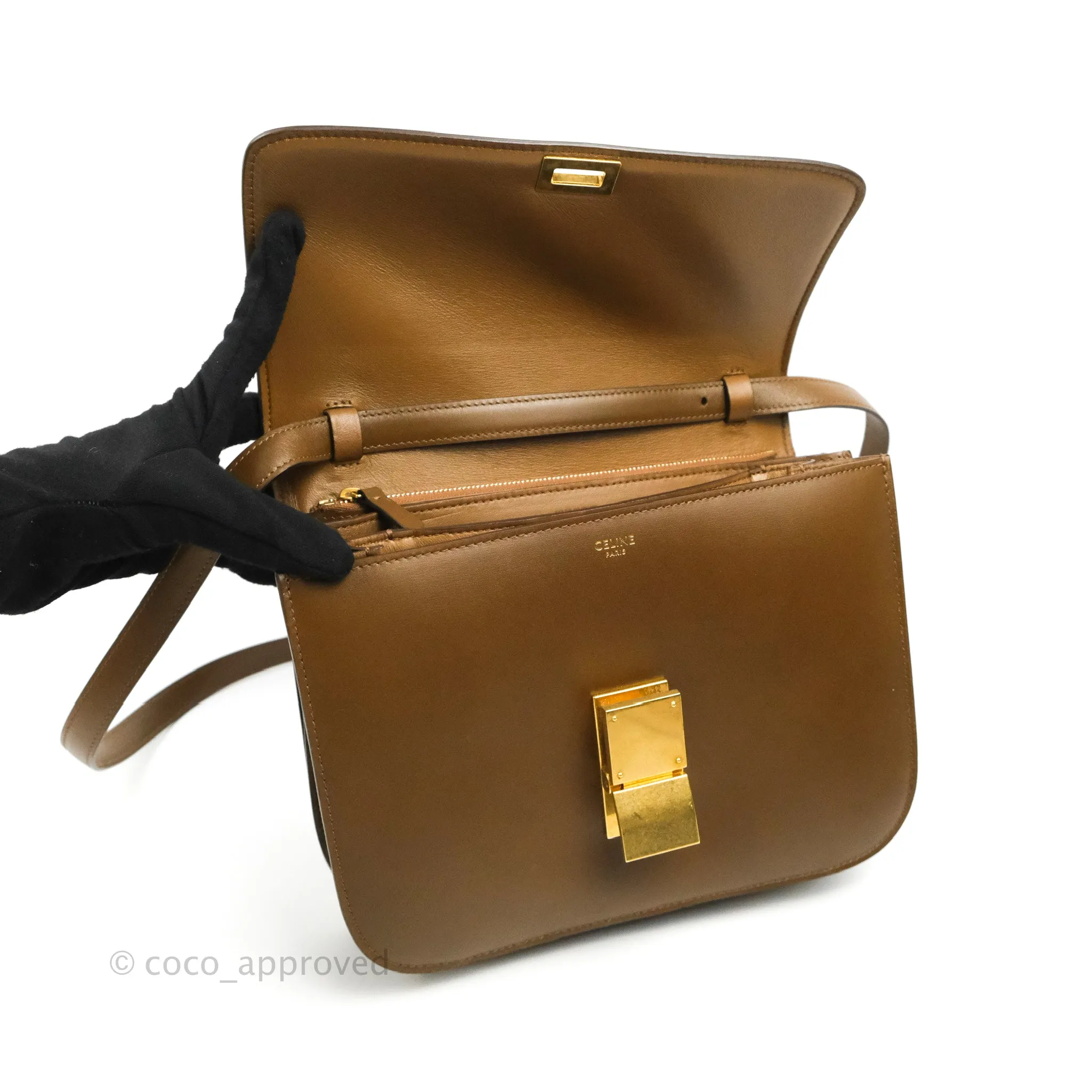 Celine Medium Classic Box Flap Caramel Calfskin