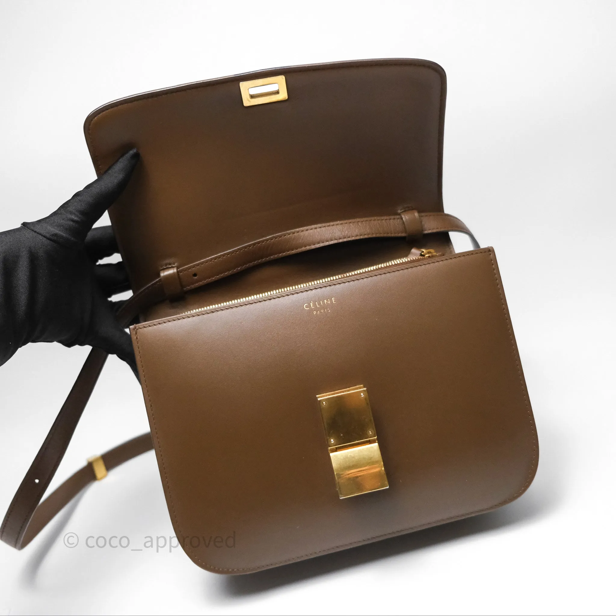 Celine Medium Classic Box Flap Caramel Calfskin