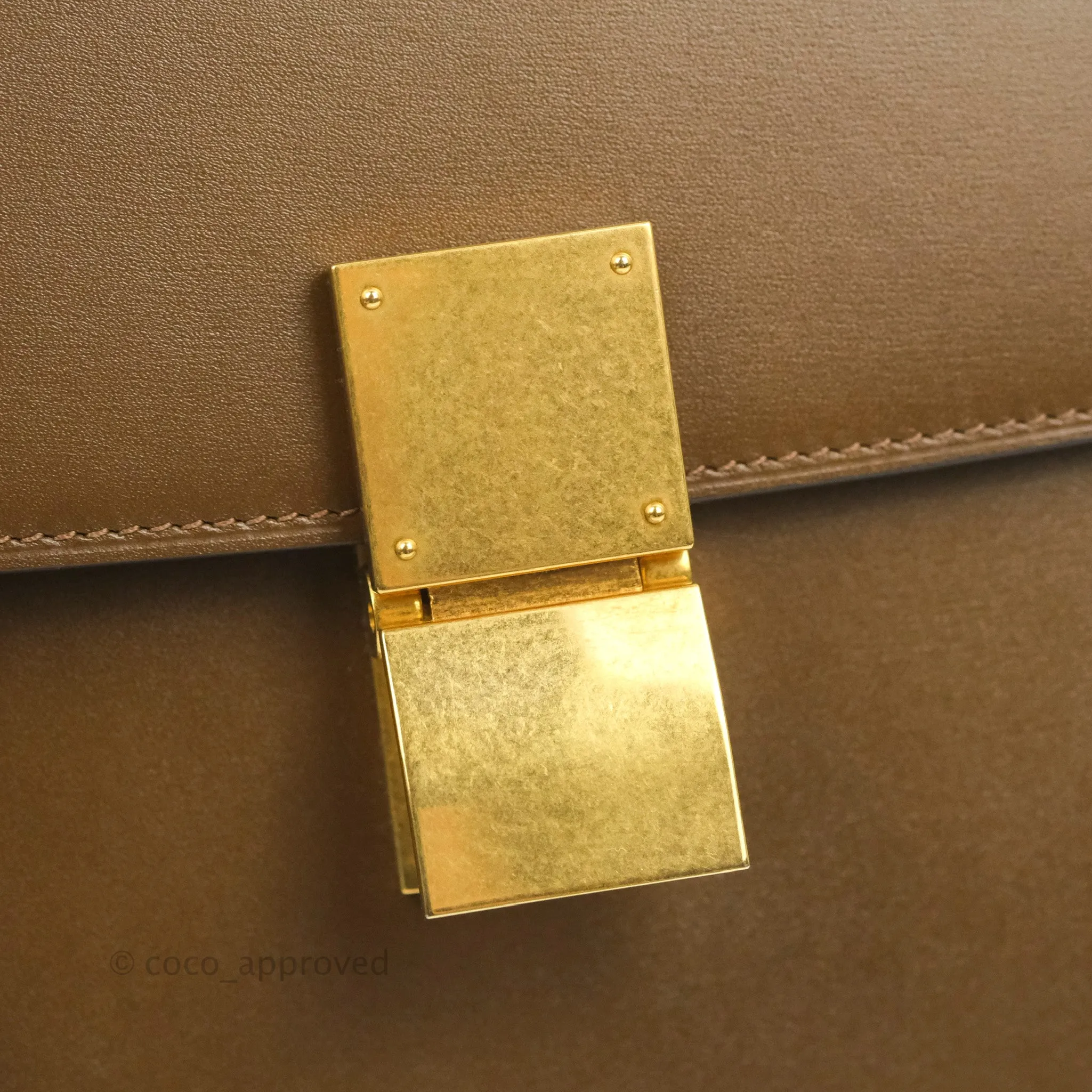 Celine Medium Classic Box Flap Caramel Smooth Calfskin