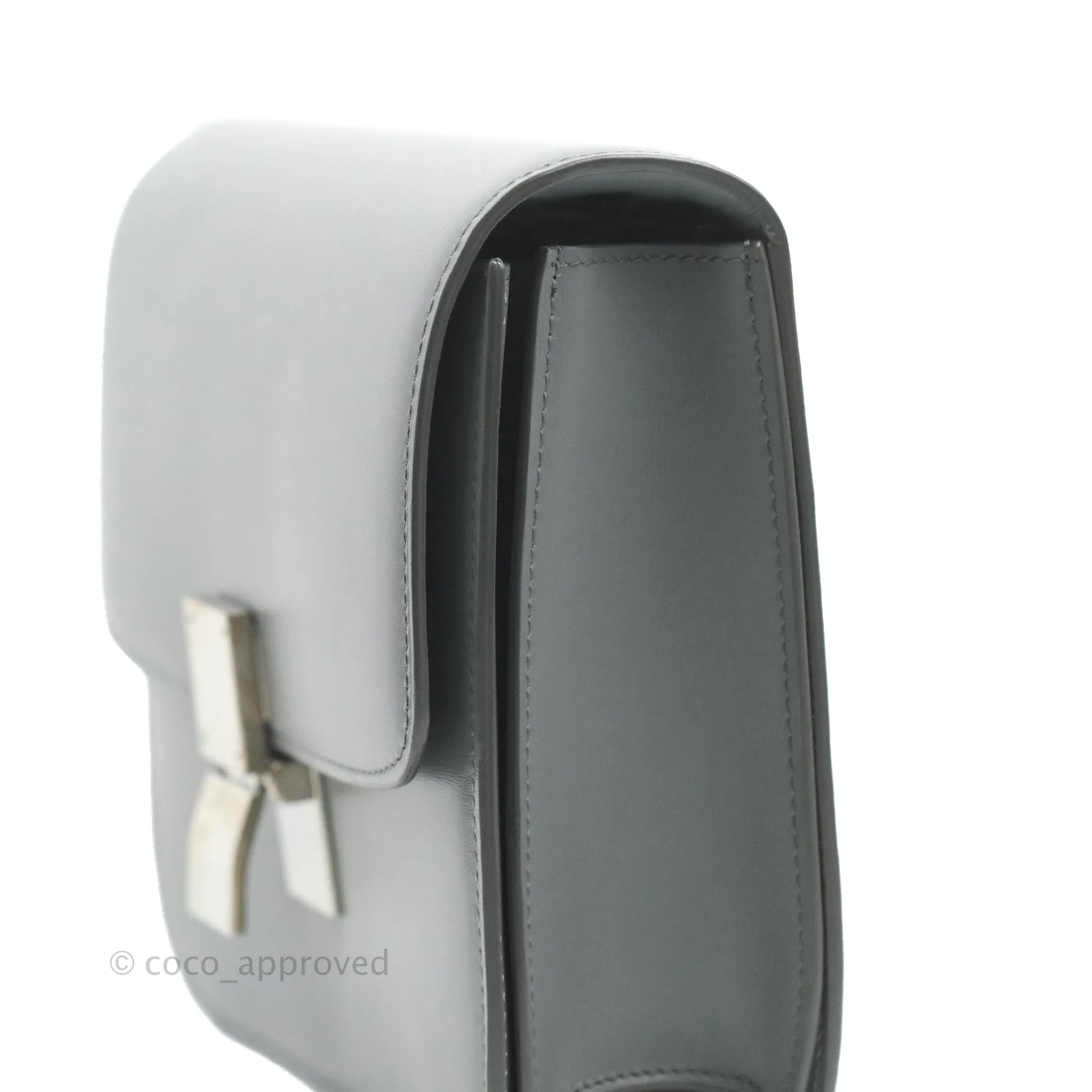 Celine Medium Classic Box Flap Grey Calfskin