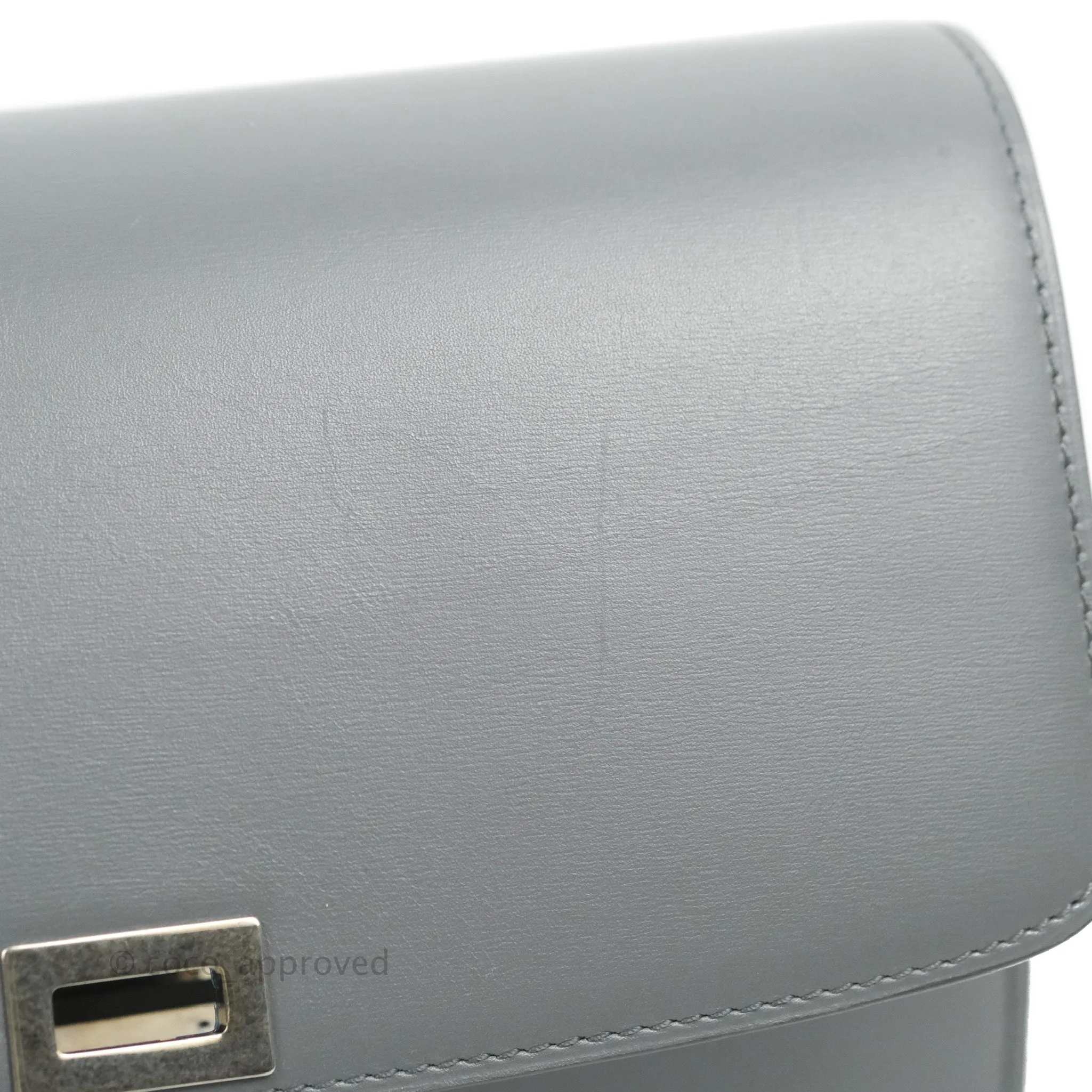 Celine Medium Classic Box Flap Grey Calfskin