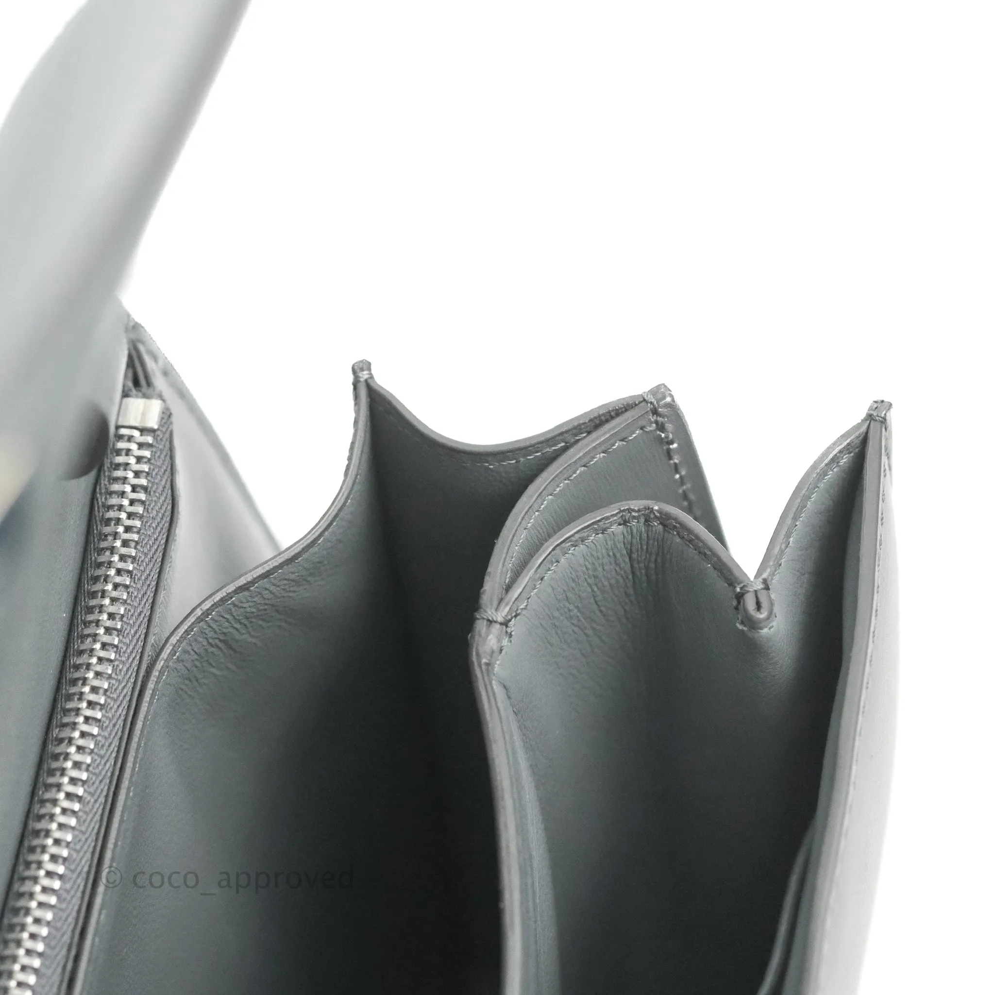 Celine Medium Classic Box Flap Grey Calfskin
