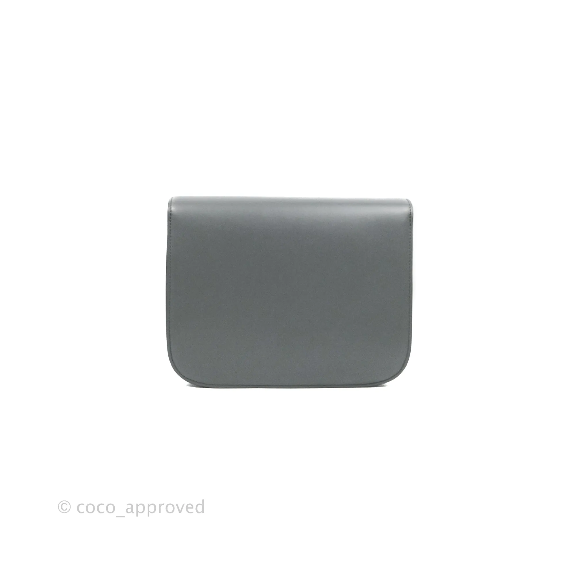 Celine Medium Classic Box Flap Grey Calfskin