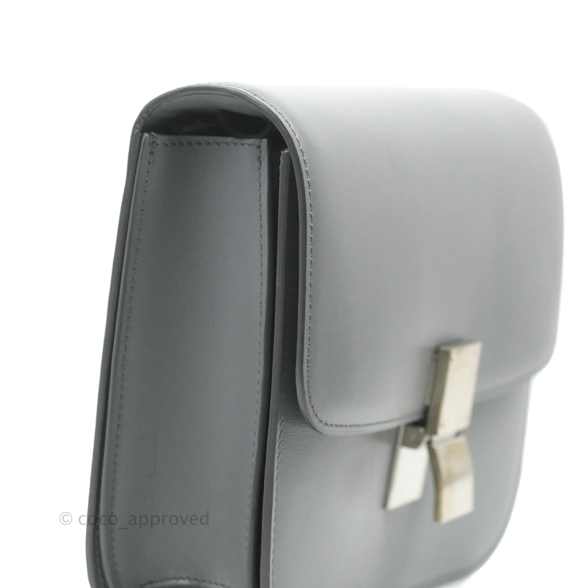 Celine Medium Classic Box Flap Grey Calfskin