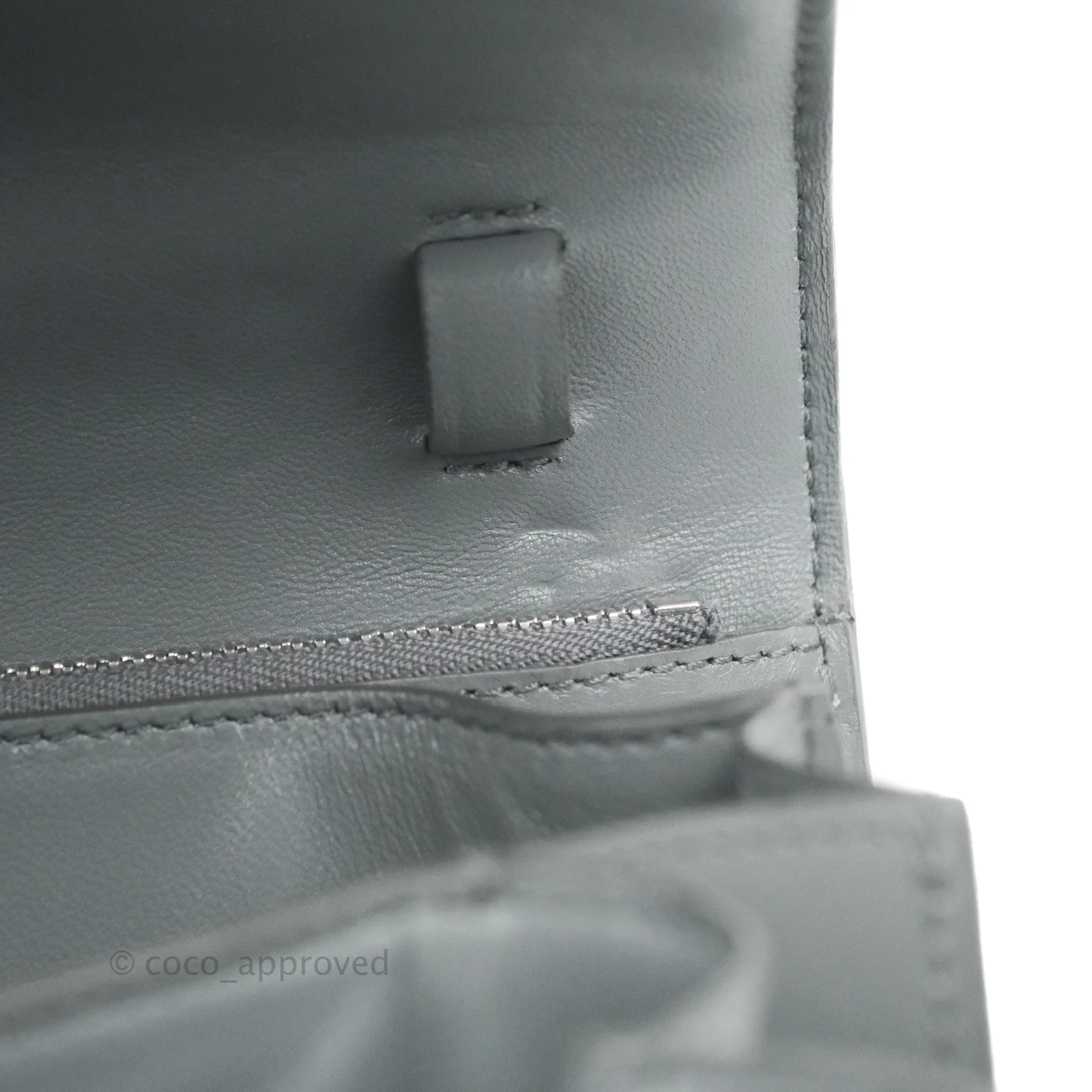 Celine Medium Classic Box Flap Grey Calfskin
