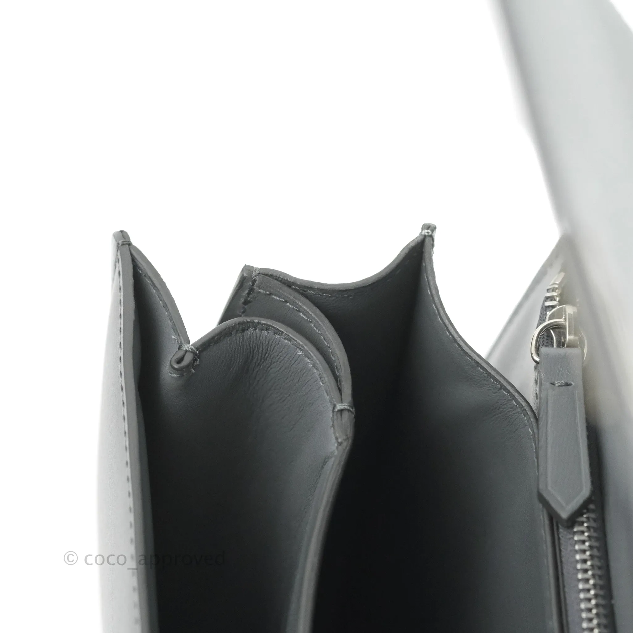 Celine Medium Classic Box Flap Grey Calfskin