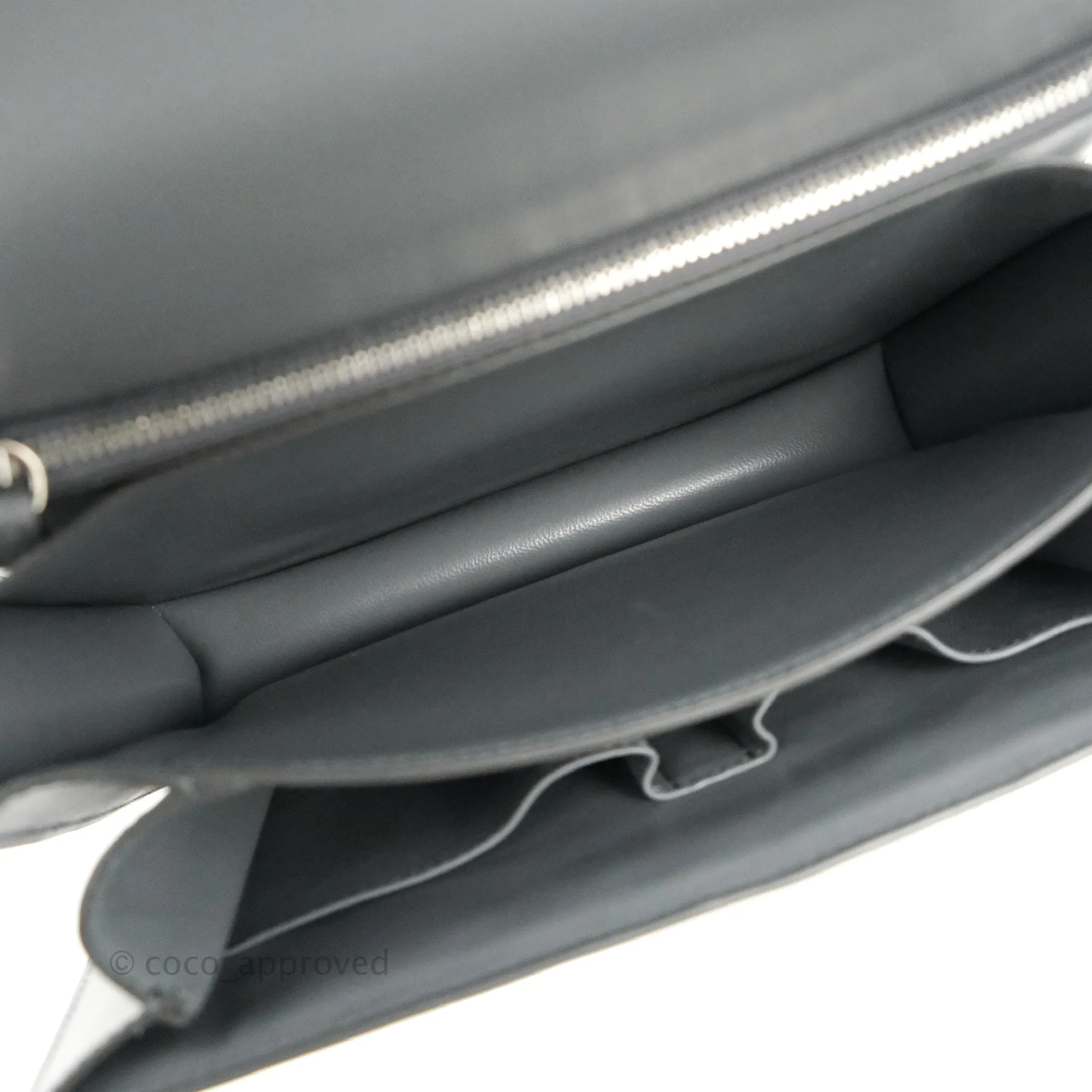 Celine Medium Classic Box Flap Grey Calfskin