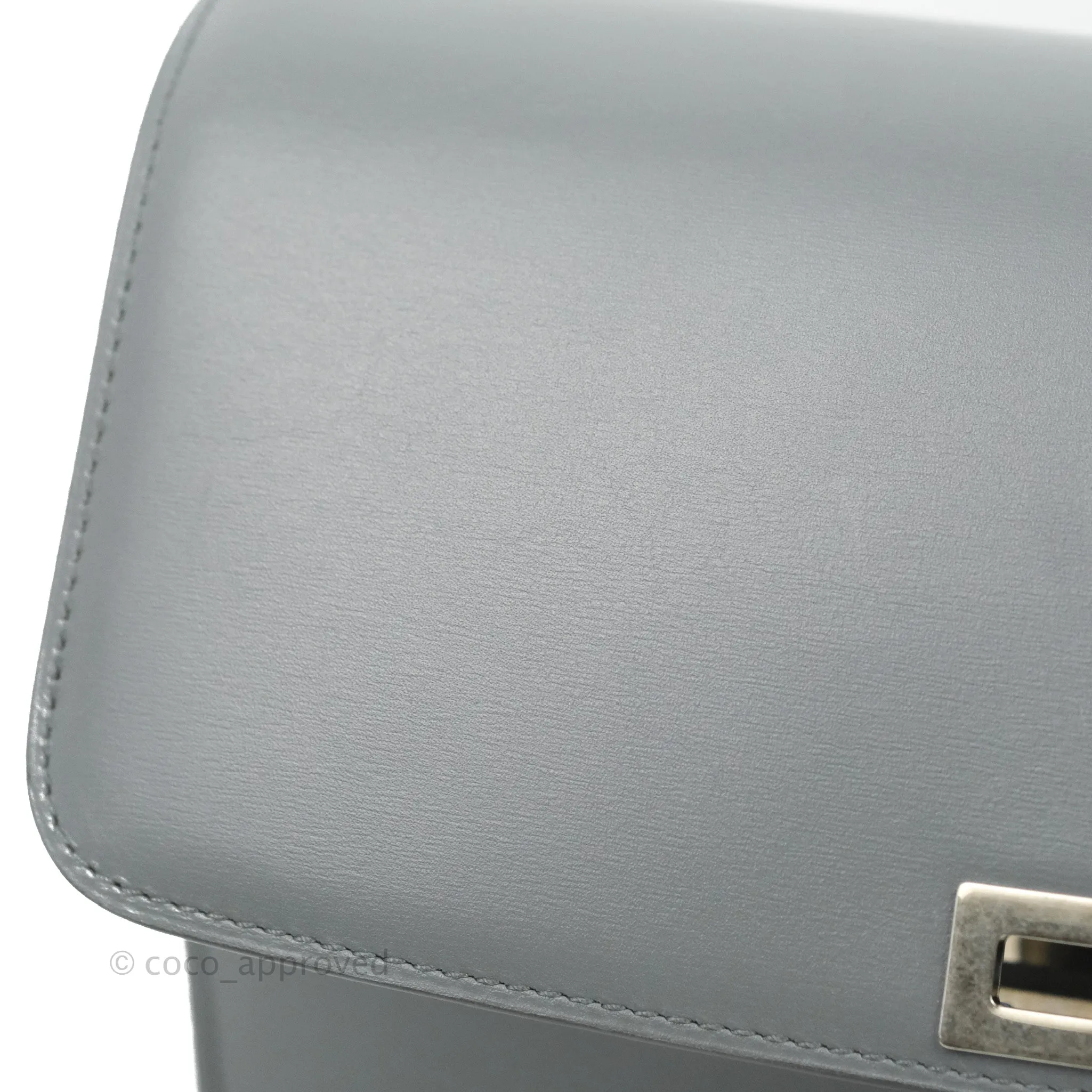 Celine Medium Classic Box Flap Grey Calfskin