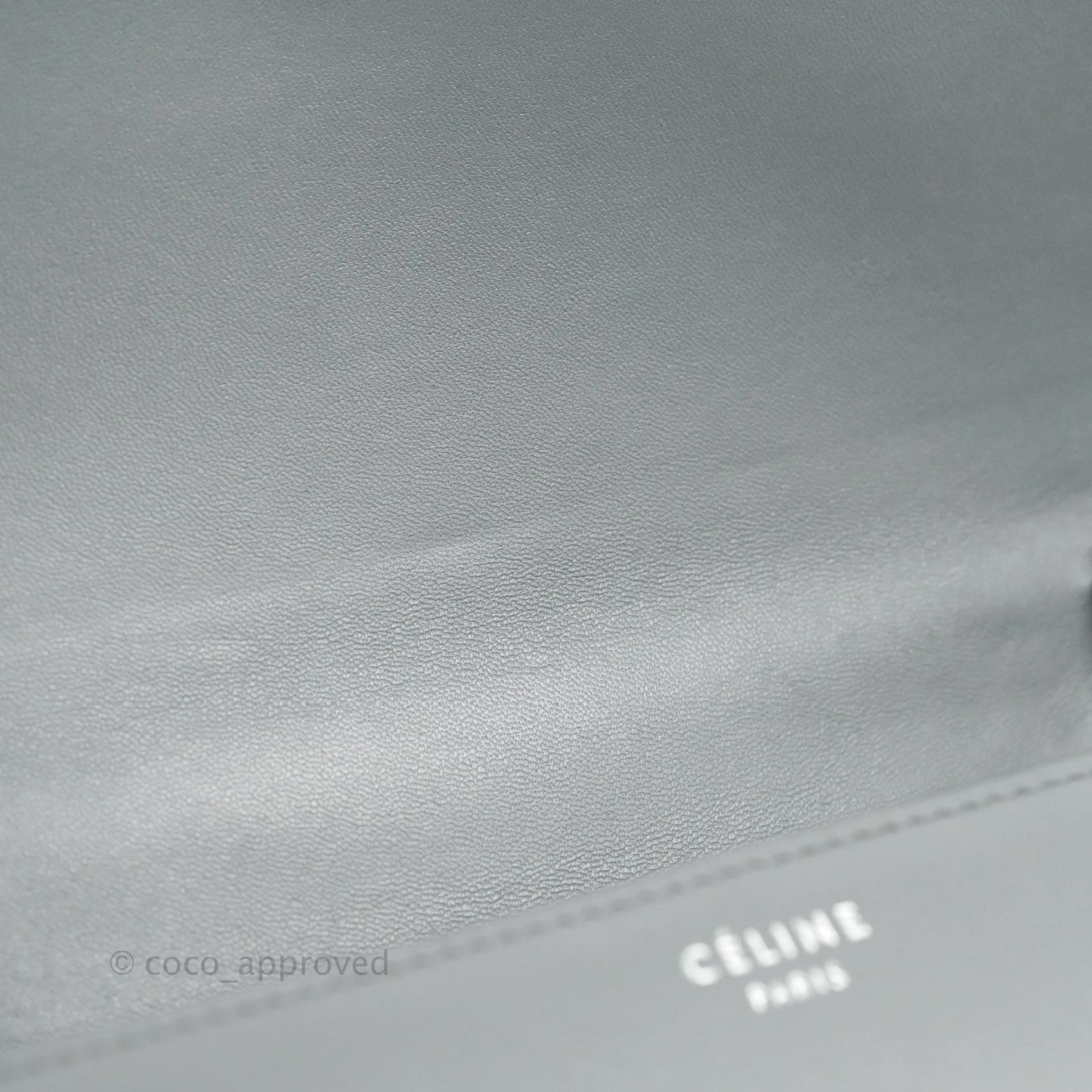 Celine Medium Classic Box Flap Grey Calfskin