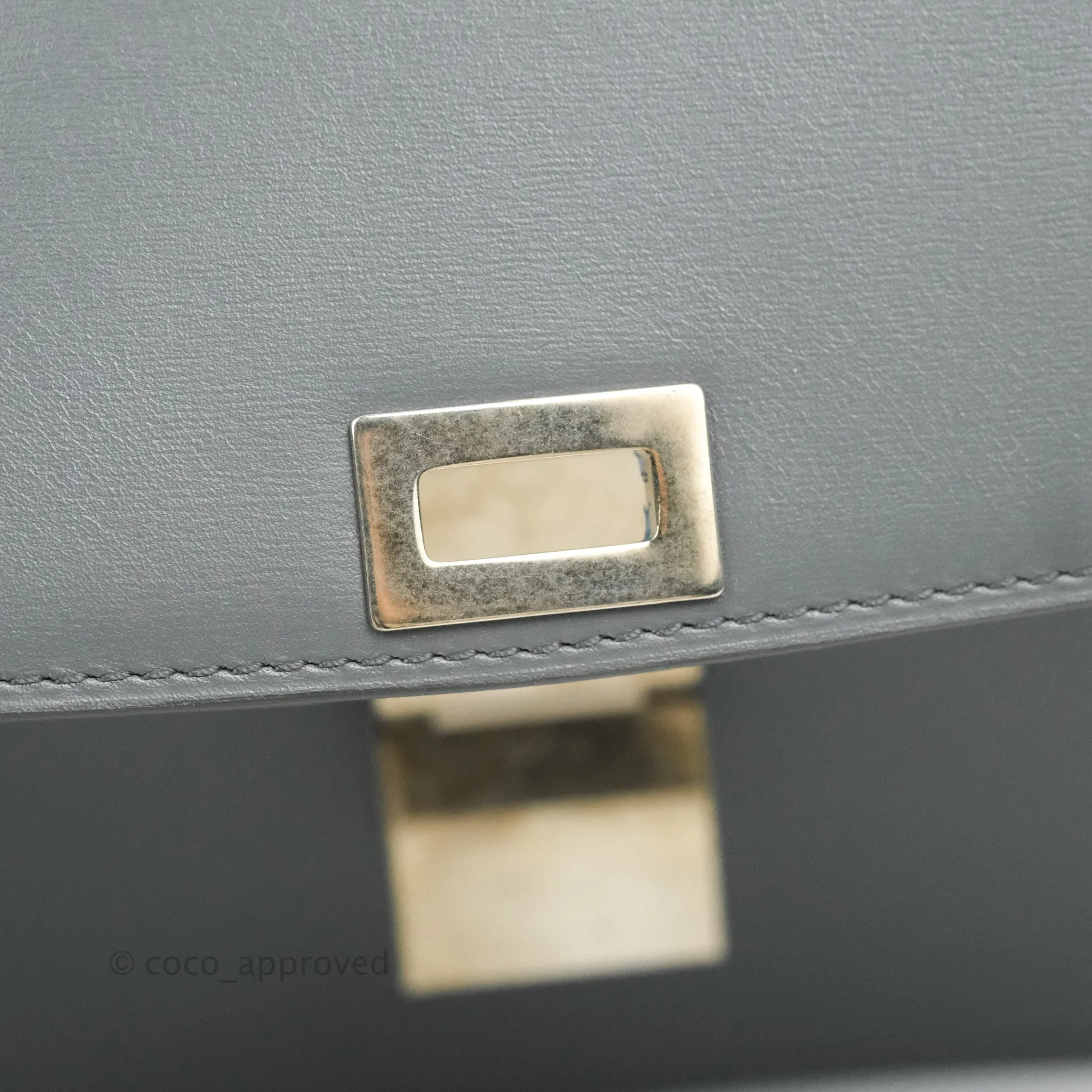 Celine Medium Classic Box Flap Grey Calfskin