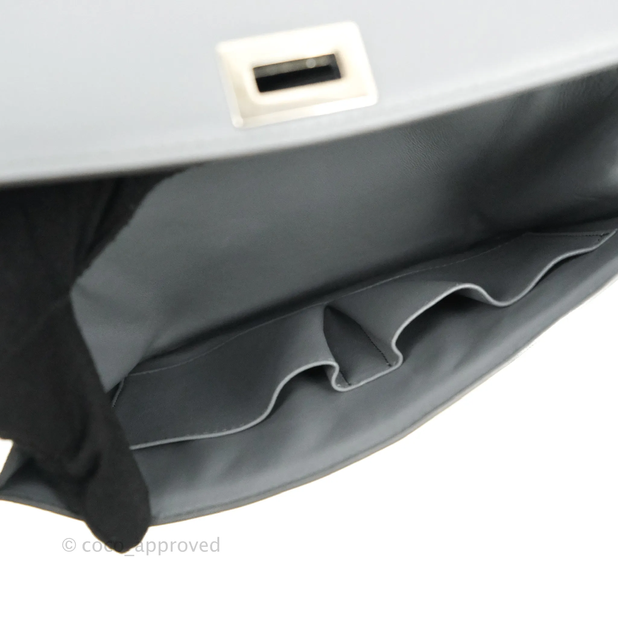 Celine Medium Classic Box Flap Grey Calfskin