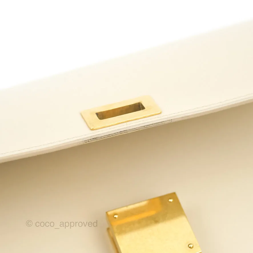 Celine Medium Classic Box Flap Ivory Calfskin