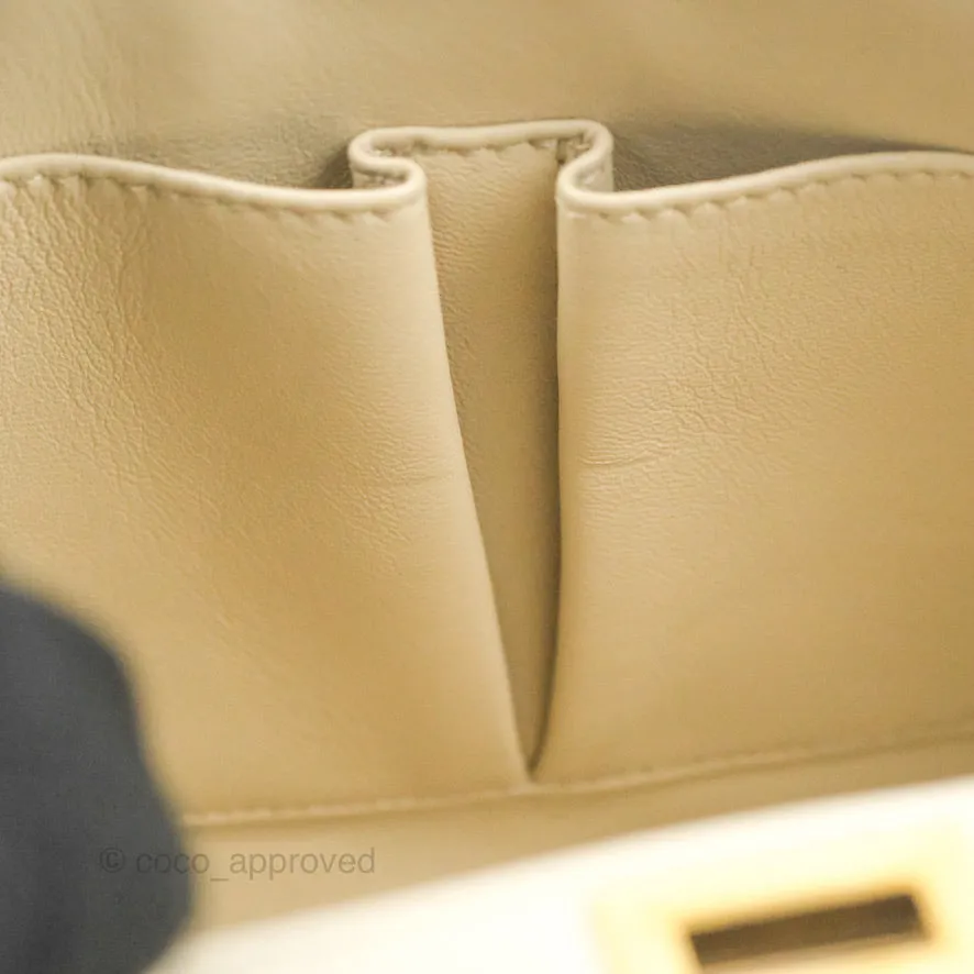 Celine Medium Classic Box Flap Ivory Calfskin